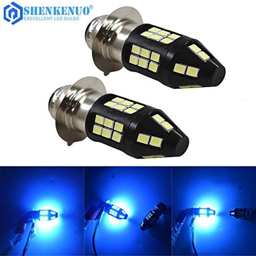 SHENKENUO P15D H6M LED Motorcycle Halogen Replacement Bulb 1500LM 8000K Ice Blue for Yamaha ATVS YFM350 400 450 660 700 Raptor
