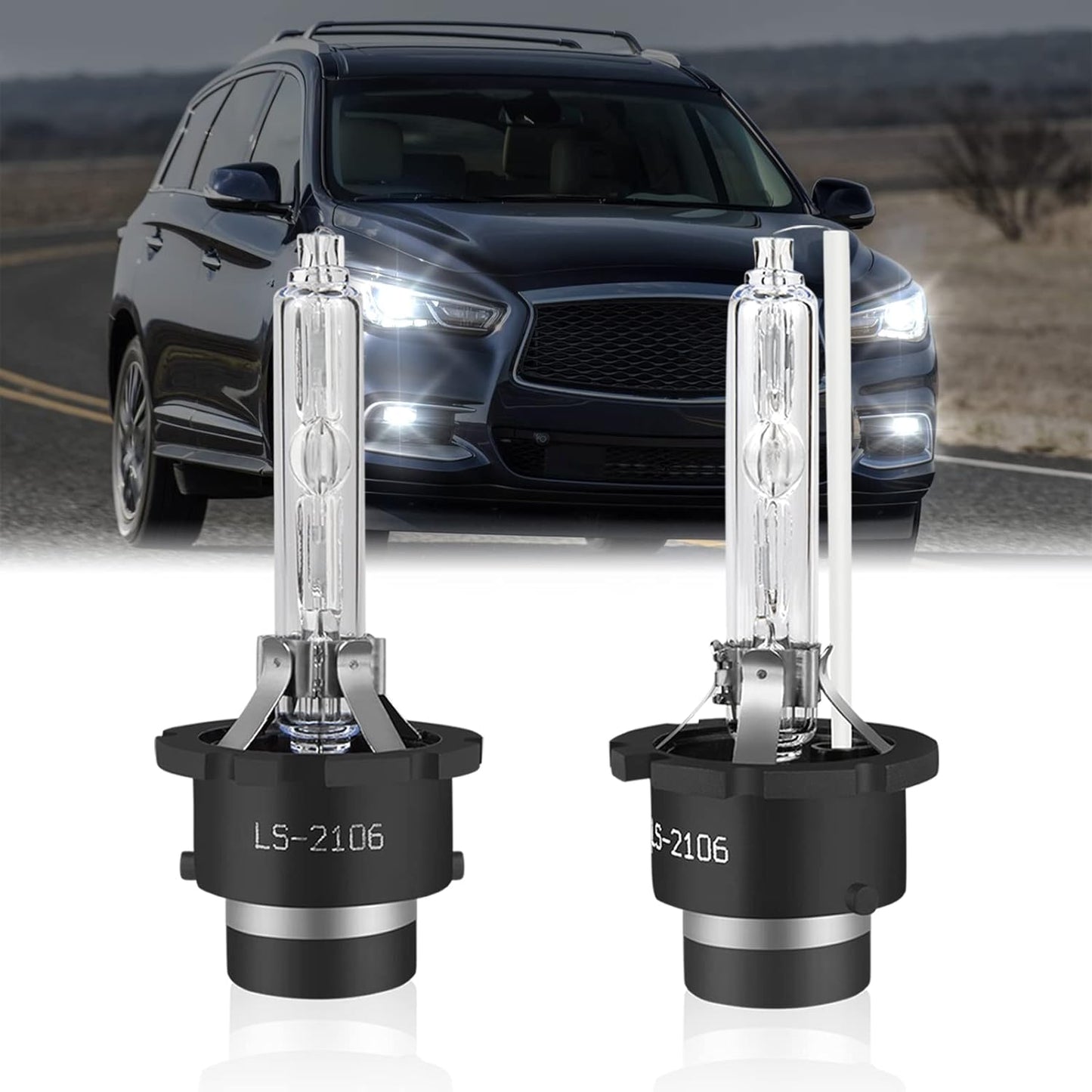 Fit for Infiniti QX60(2014-2019) HID Headlight Bulbs,D2S High Beam HID Headlight Bulbs 38000LM 6000K Cool White 2pcs HID Bulbs Kit