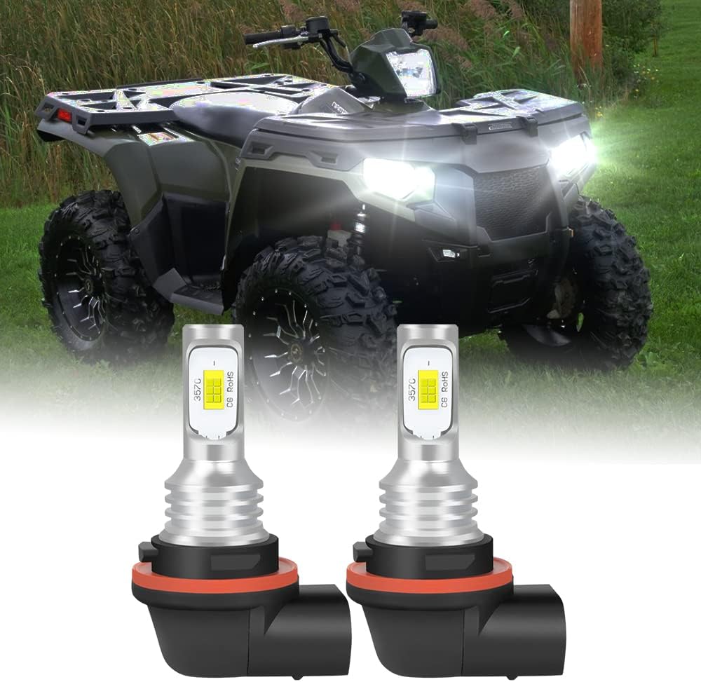 Fit For Honda Rancher TRX420 TRX500 2014-2022 LED Headlight Bulbs,34901-HR3-A21 ATV UTV Accessories,6000K Cool White,2pcs led bulbs
