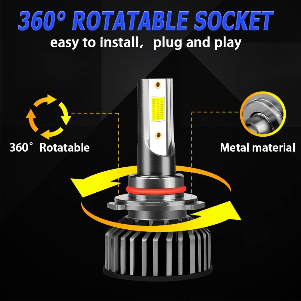 9005 HB3 Hi/Lo Headlight Bulbs+H11 H9 H8 Fog Lights,fit for 【2014-2020】 Dodge Durango,6000K Bright 2,0000LM 75W Halogen Repalcemnt Bulbs,5 Min Plug-N-Play,IP68 Light Bulbs,Pack of 6