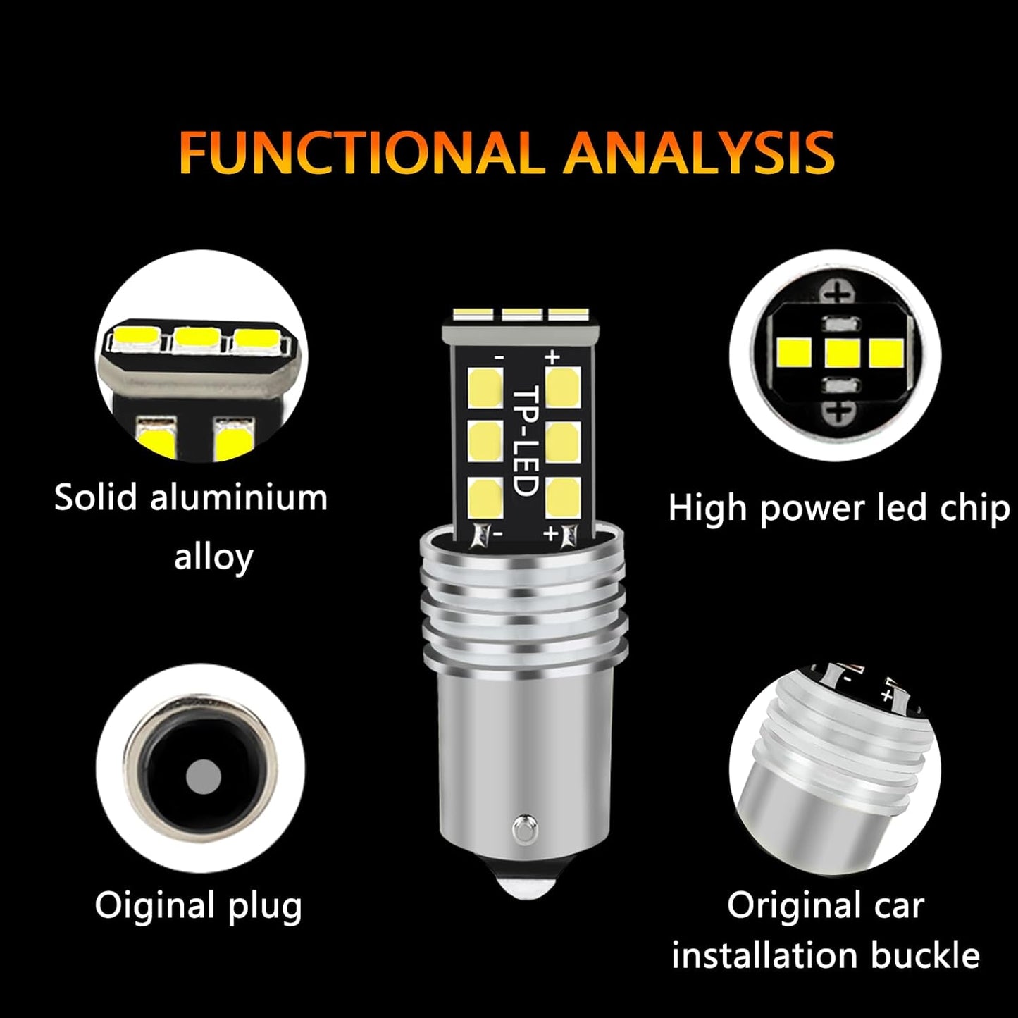 1156/7506 Headlight Bulbs Fit for Riding Lawn Tractor Riding Lawn Mower Snow Deere Cub,Xenon White 6000K 10000LM 25W LED Bulbs Combo,Plug N Plug LED Headlight Bulbs,IP68,2PCS