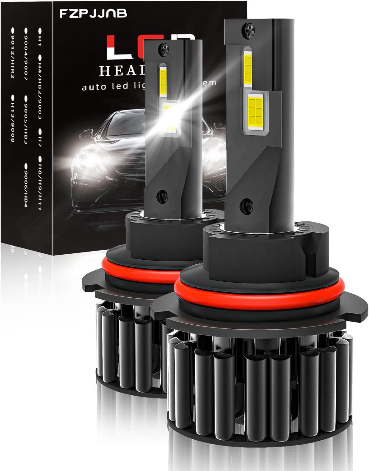 Fit for Nissan Frontier (2001-2019) LED Headlight Bulbs, Super Bright 20000LM 9007/HB5 High Beam/Low Beam, Plug-n-Play LED Headlamps, 6500K Cool White Halogen Replacement Kits, Pack of 2