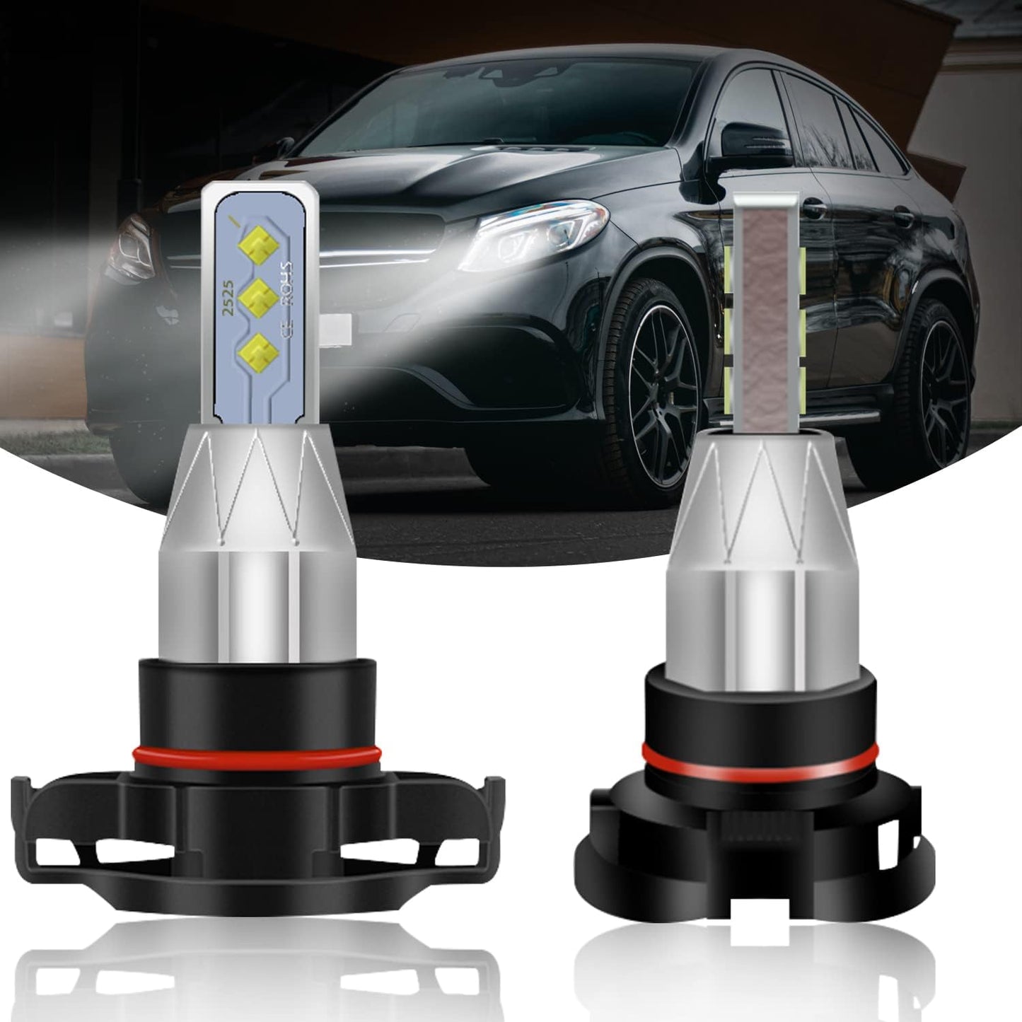 Led Headlights Bulbs Combo Fit for Chevy Silverado 1500 2500 3500 HD (2007-2015), 9005 High Beam + H11 Low Beam + 5202 Fog Lights,Super Bright 6500k Cool White, Plug and Play, Pack of 6
