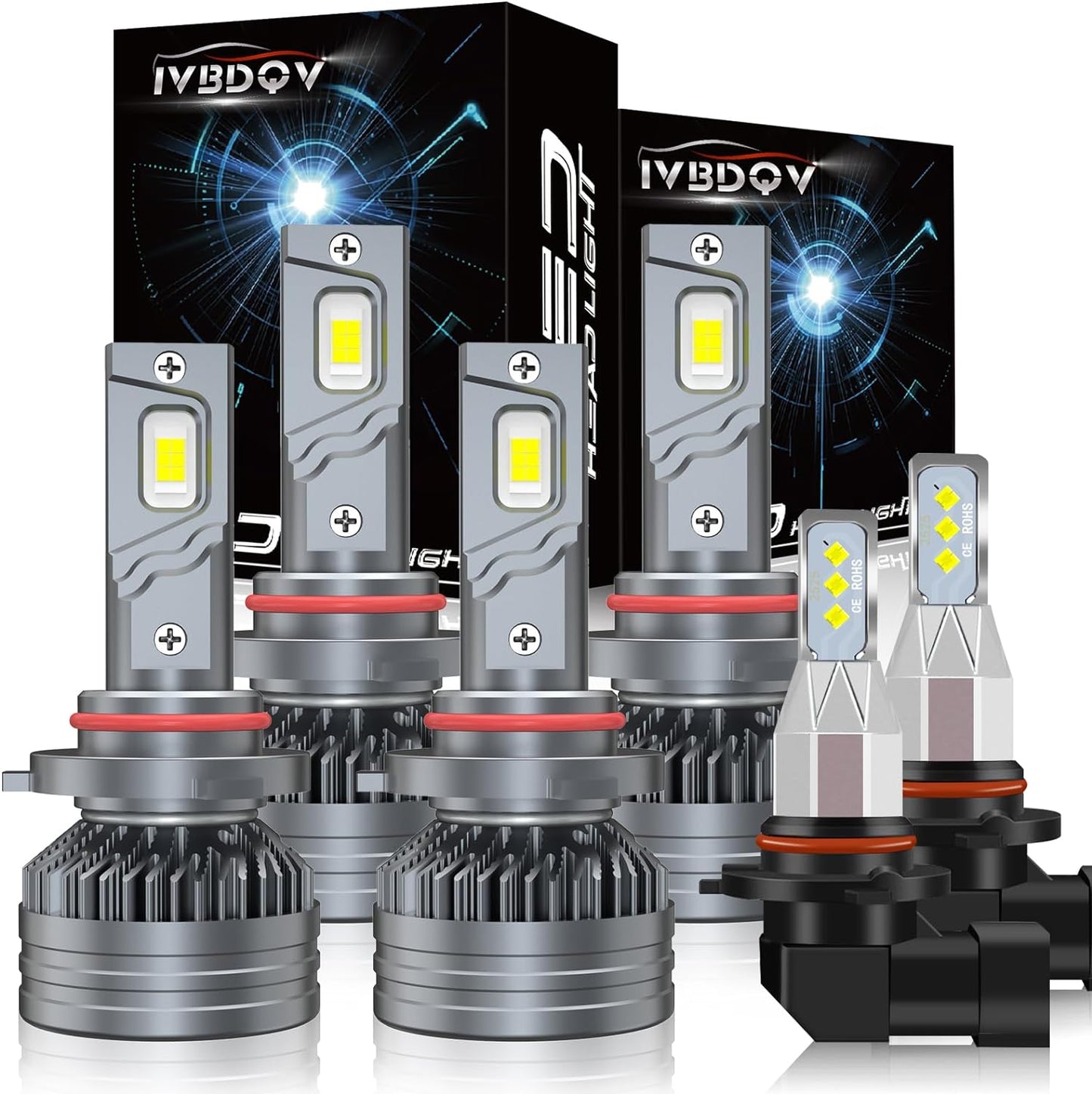 Fit 2007-2015 for CHEVROLET CHEVY SILVERADO 1500 LED Headlight Bulbs,9005/HB3 High Beam+H11/H9 Low Beam+5202/H8/H16 fog light Led Bulbs 600% Brightness 200W 30000LM 6500K Cool White 6PCS