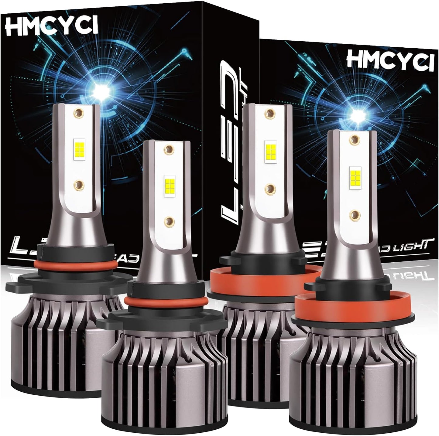 Fit For DODGE RAM 1500 2500 3500 2-Headlamps(2009-2012) 9008 High/Low Beam LED Headlight Bulbs + 9145 LED Fog Light Bulbs,6500K Cool White Plug and Play,Pack of 4