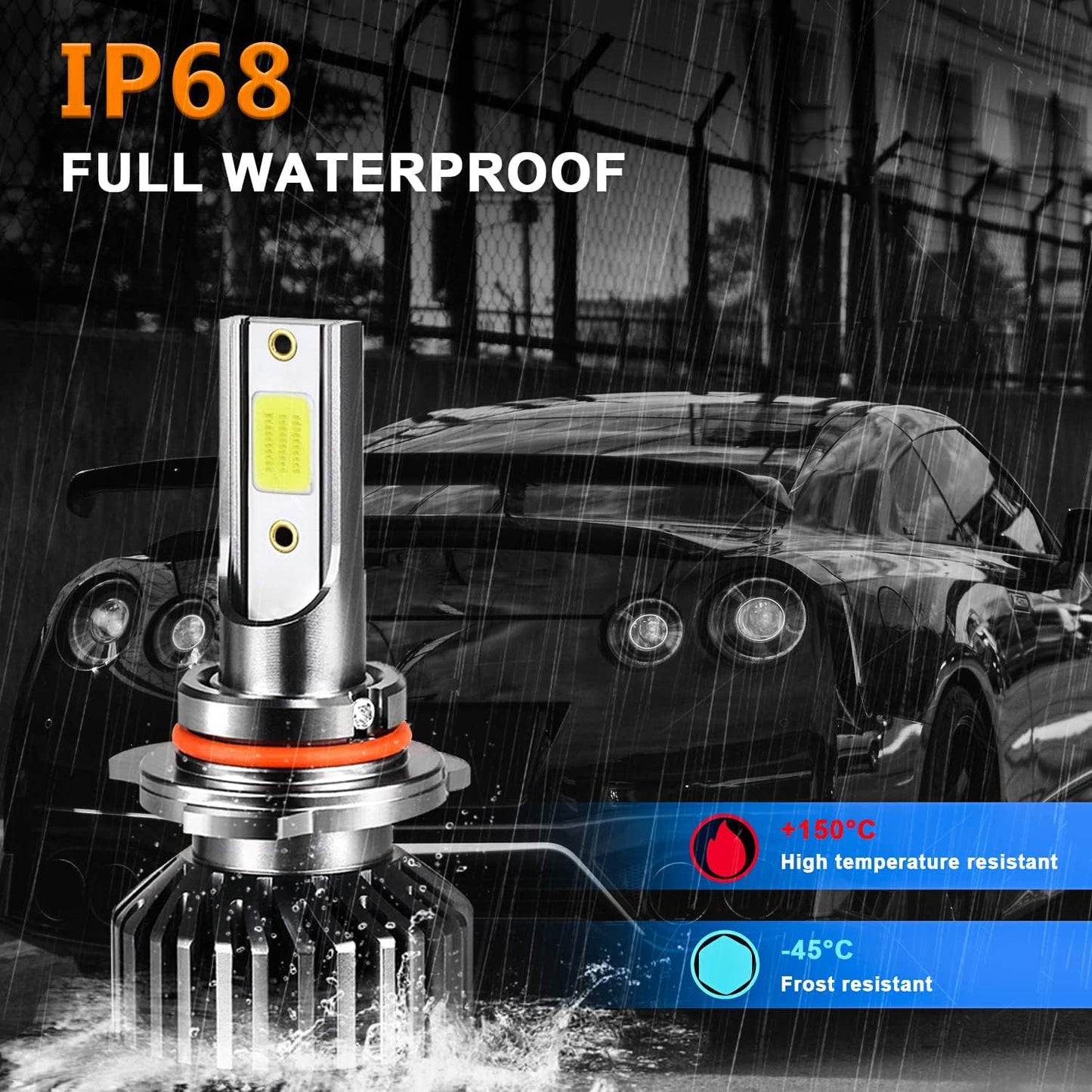 Fit for GMC Yukon 2015-2018 LED Bulbs Combo, 9005/HB3 High Beam+H11 Low Beam+PSX26W LED Fog Light Bulbs Kits, 6000K Cool White 11000LM Brighter, Pack of 6