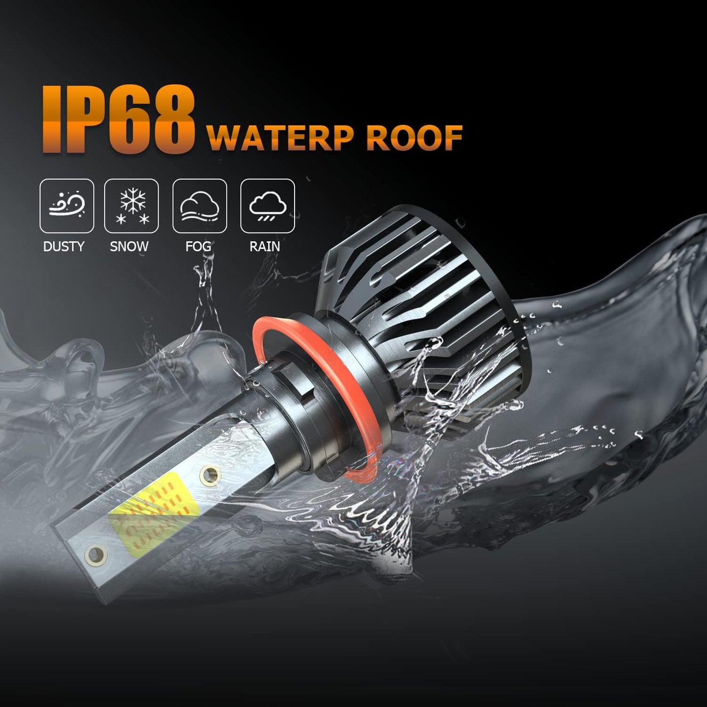 LED Bulbs Fit for Toyota tacoma (2016-2022), H9 High Beam+H11 Low Beam+H11 LED Fog Light Bulbs, 6000K Cool White 11000LM Super Bright, Pack of 6