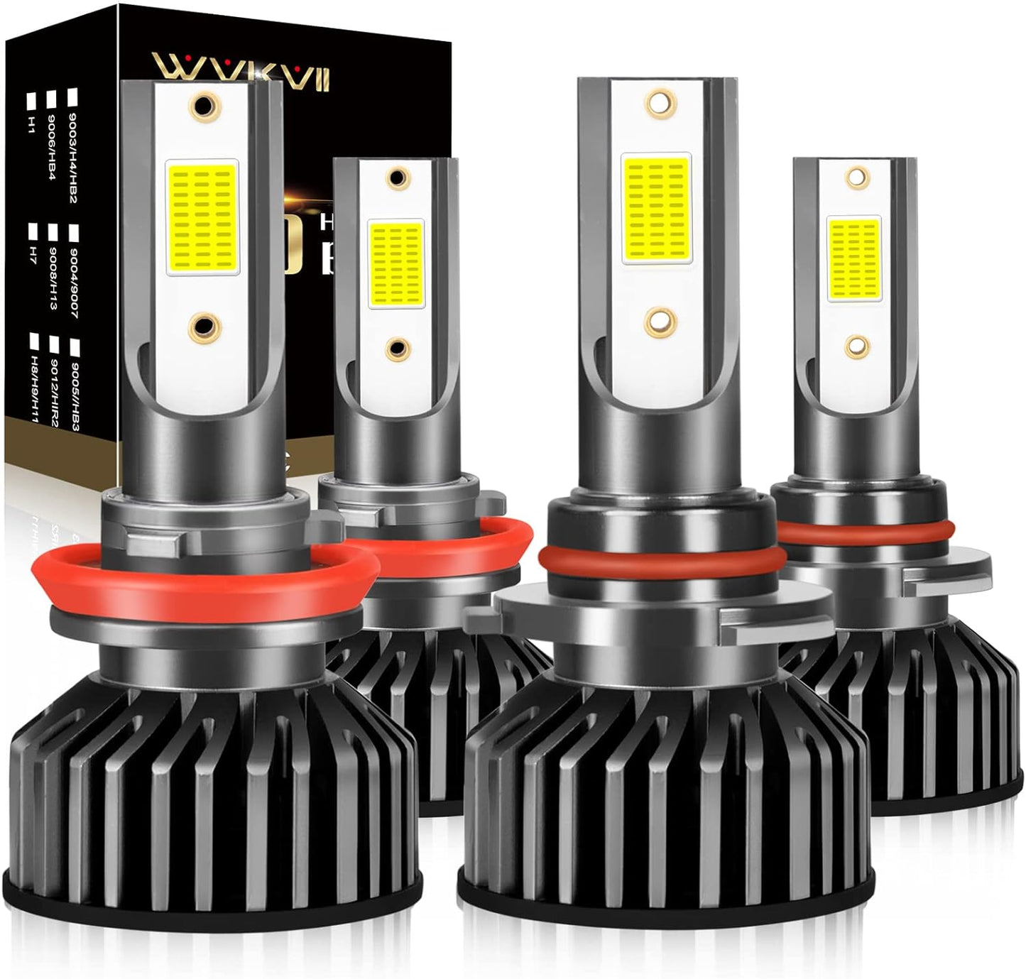 Fit For Toyota RAV4 2016 2017 2018 LED Bulbs Combo 9012/HIR2 High Low Beam Light Bulbs, 6000K Cool White Super Bright,IP68, 2 PCS