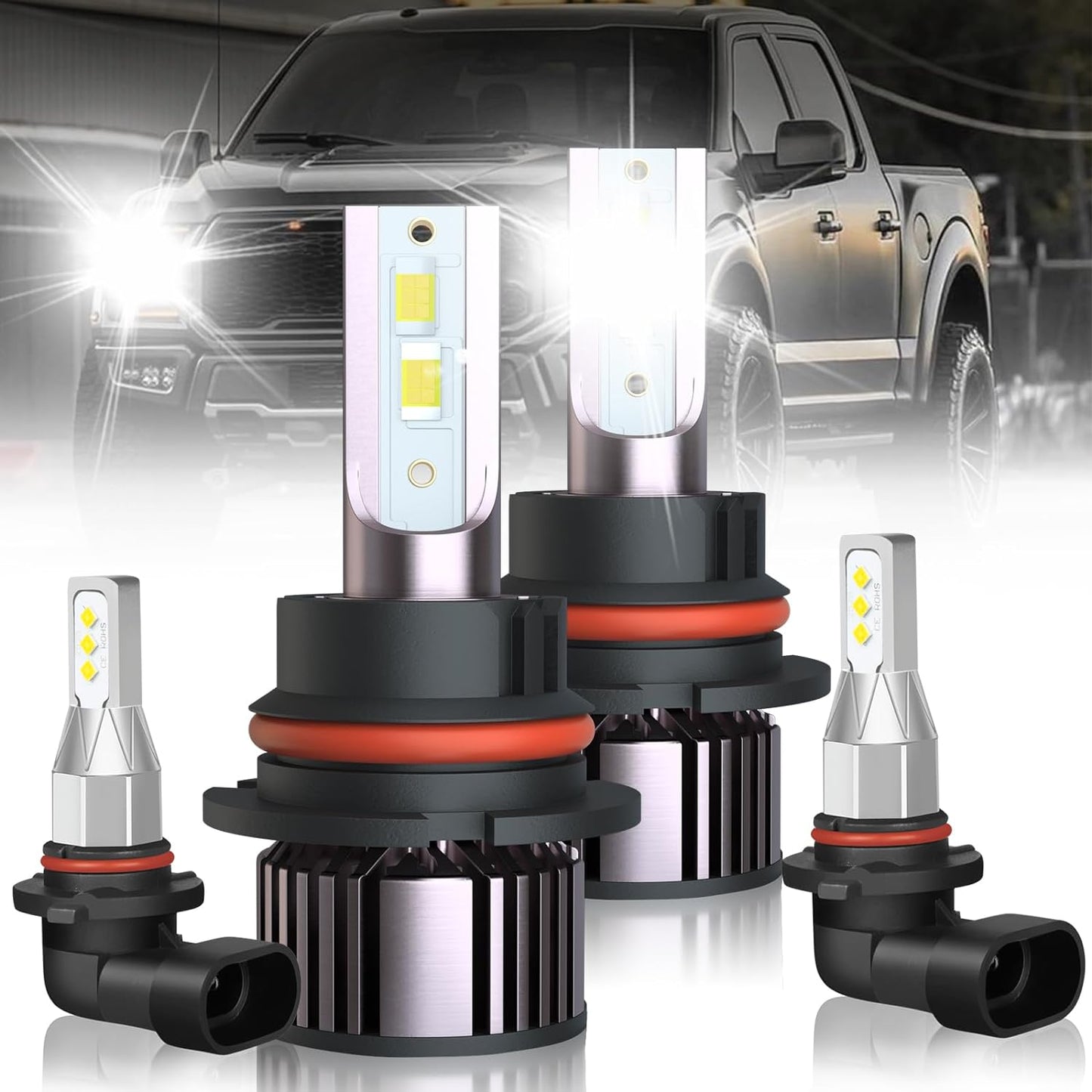 Fit For Ford F250 F350 F450 F550 (2005-2020) Led Headlight Bulbs, 9008 High Beam+9008 Low Beam+9145 Fog Light LED Bulbs, 6PCS