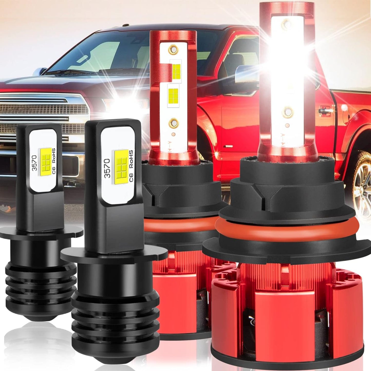 Fit for TOYOTA COROLLA 2009-2015 Led Lights, 500% Brightness 9005 9006 Light Bulbs High&Low Beam+H11 LED Fog Lights,6500K White 36000LM 9005 9006 Led Light Bulb, 6Pcs 9005 9006 H11 Led Bulbs