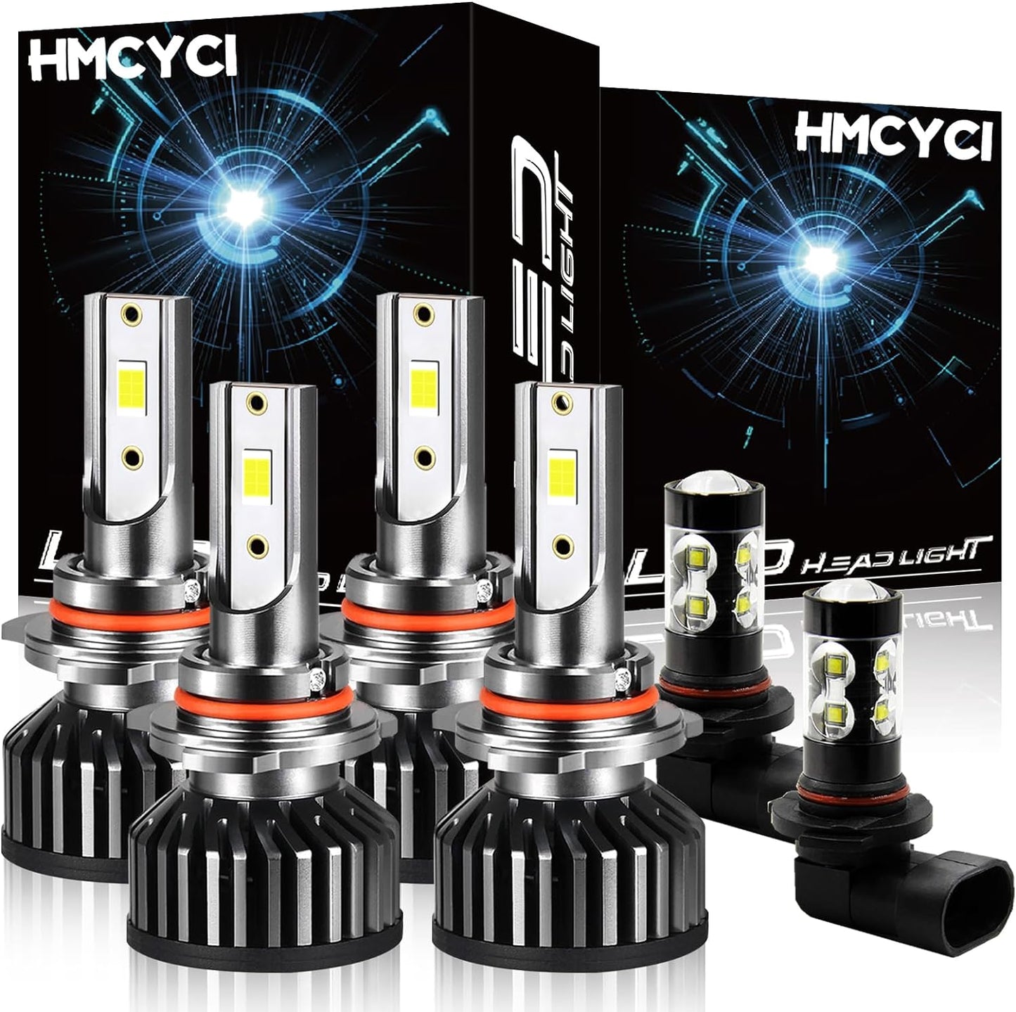 Fit For TOYOTA CAMRY (2007-2014) LED Headlight Bulbs,9005 High Beam H11 Low Beam + H11 Fog Light, Super Bright 6500k Cool White, Plug and Play, Pack of 6