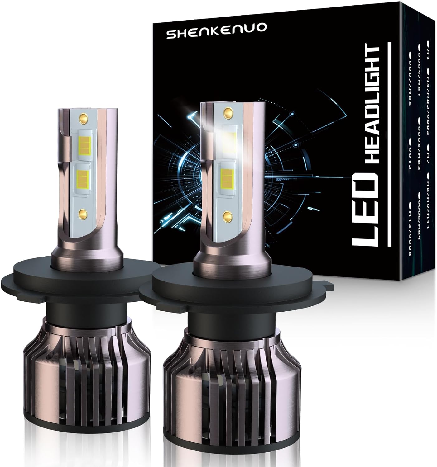 SHENKENUO Fit For Sienna (1998-2003) 9003 High/Low Beam Halogen Replacement LED Bulbs,6500K Cool White Plug and Play,Pack of 4