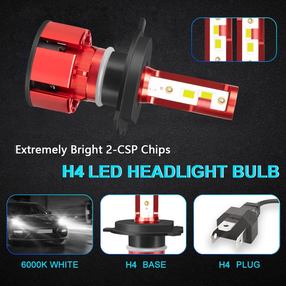 Fit For Honda CR-V 1997-2004 2007-2014 Led Headlight Bulbs, 9003 Led Headlight Bulbs High&Low Beam, 36000LM 6500K 500% Brightness 9003 Led Headlights, 2pcs 9003 Light Bulbs