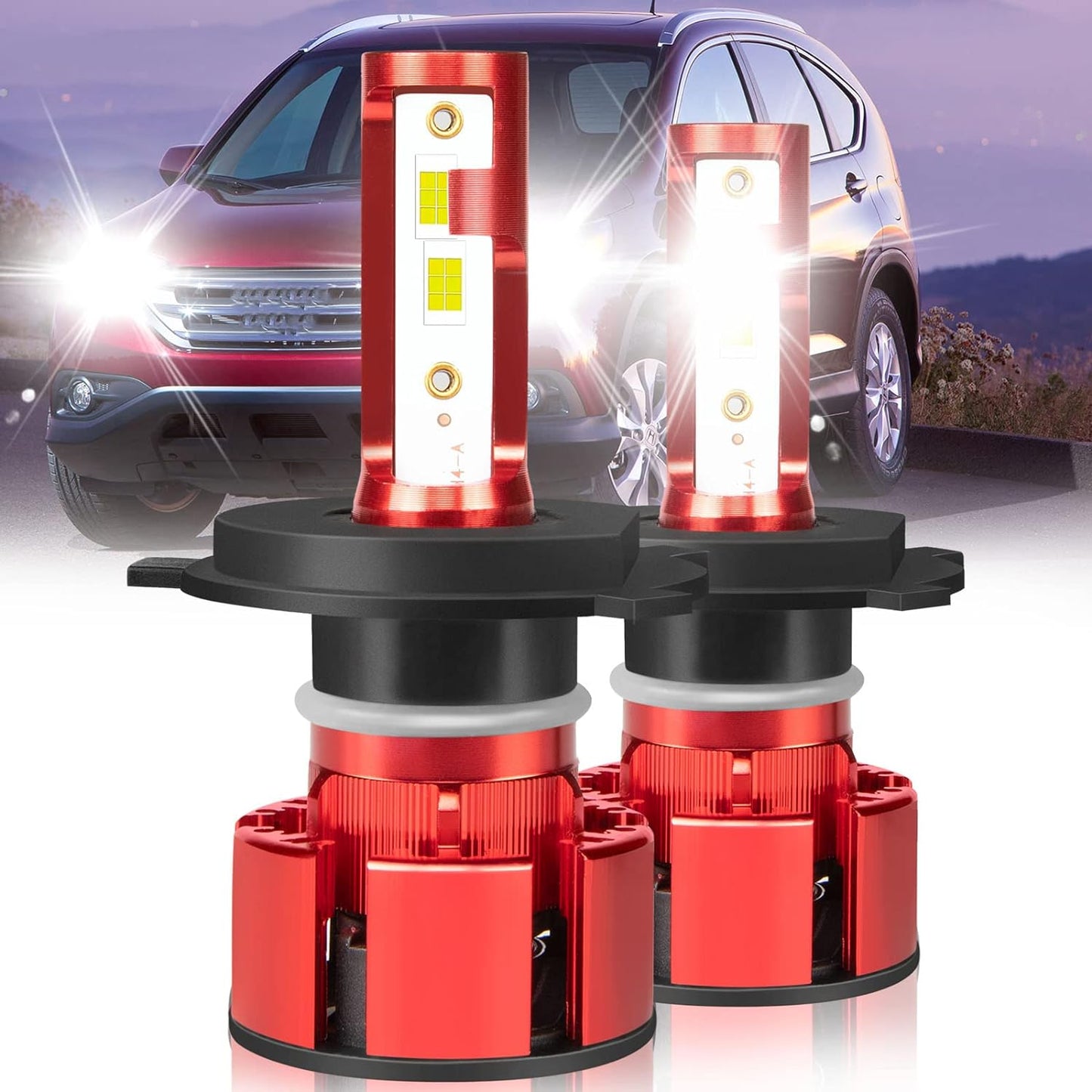 Fit For Honda CR-V 1997-2004 2007-2014 Led Headlight Bulbs, 9003 Led Headlight Bulbs High&Low Beam, 36000LM 6500K 500% Brightness 9003 Led Headlights, 2pcs 9003 Light Bulbs