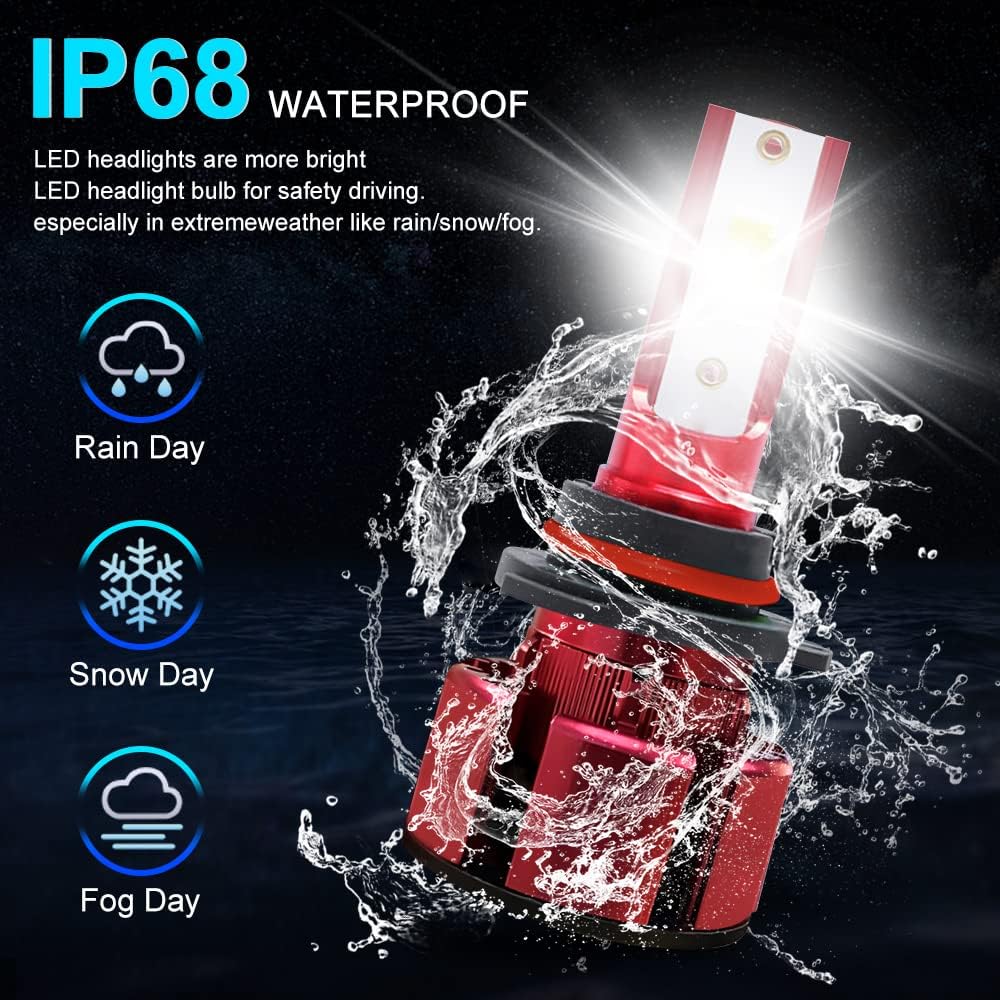 Fit for Dodge Journey(2010-2019) LED Headlight Bulbs 9005 High Beam + 9006 Low Beam + 2504 LED Fog Lights LED Headlamps Combo, 6000K Cool White, Plug-n-Play Halogen Replacement Kits, 6 PCS