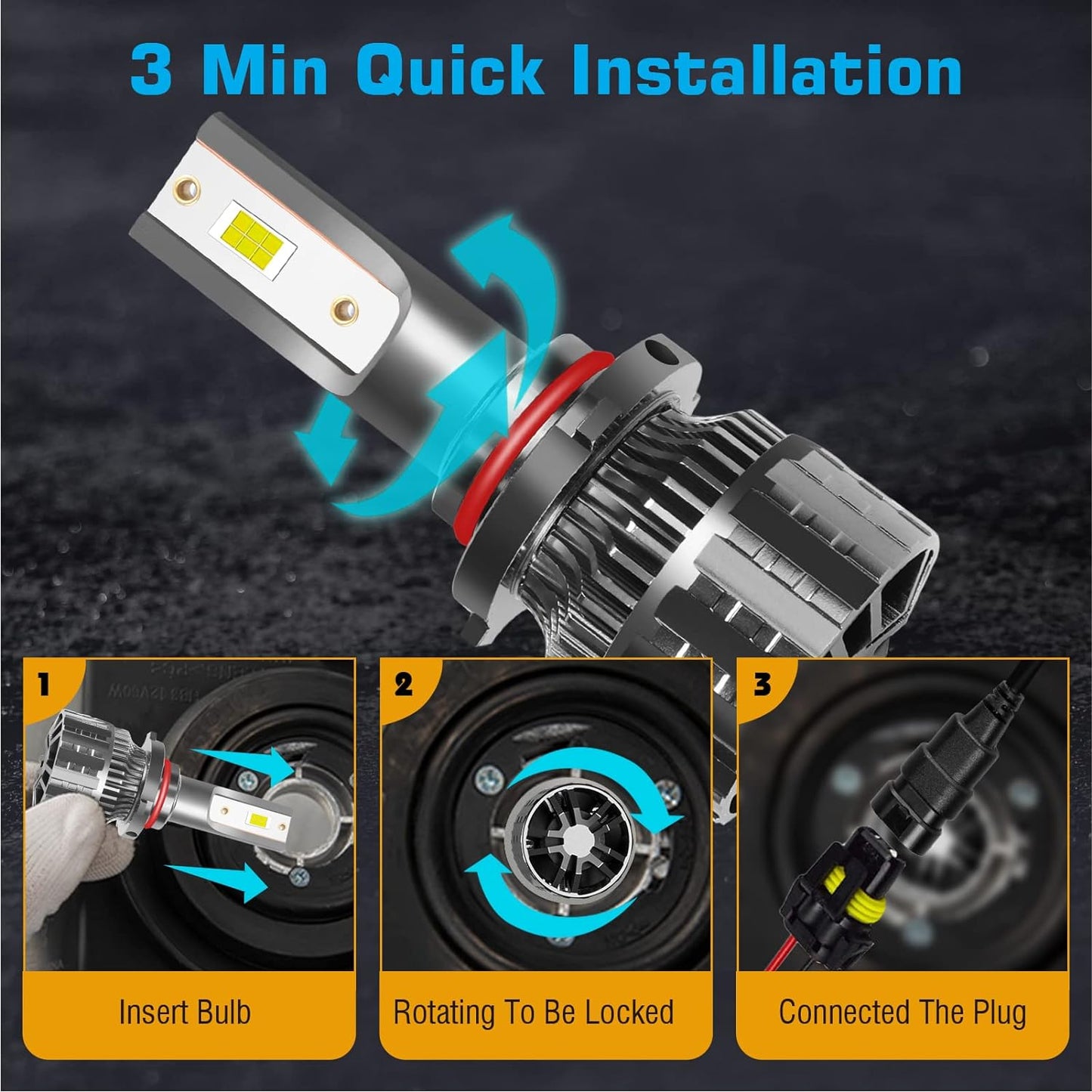 Fit for 2002-2017 Freightliner M2 100 106 112 Headlight Bulbs,9005+9006 LED Headlights Bulbs,6000K 120W 36000LM Cool White 500% Extremely Bright,IP68,4PCS