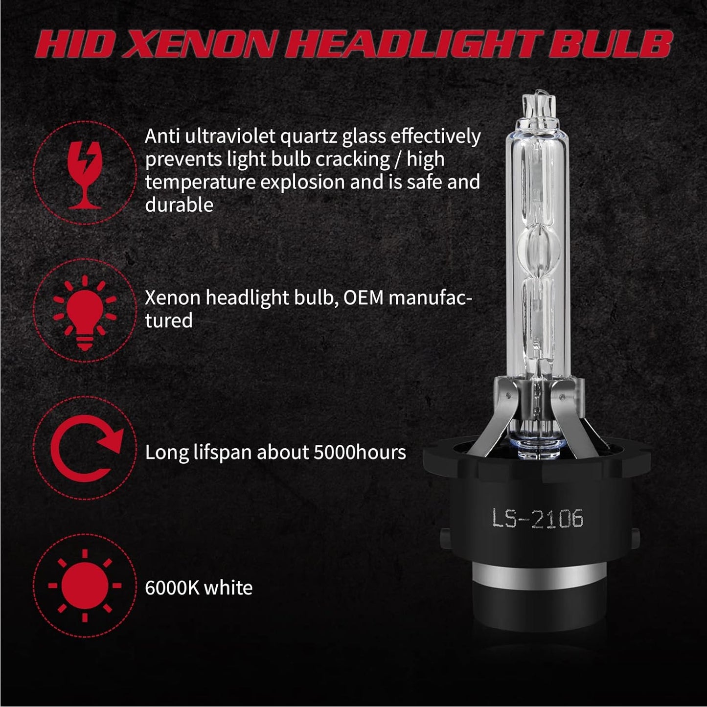 Fit for Infiniti QX60(2014-2015) HID Headlight Bulbs,D2S High Beam and D2S Low Beam and H11/H8/H16 Fog Beam Led Bulbs 38000LM 6000K Cool White 6pcs Bulbs Kit