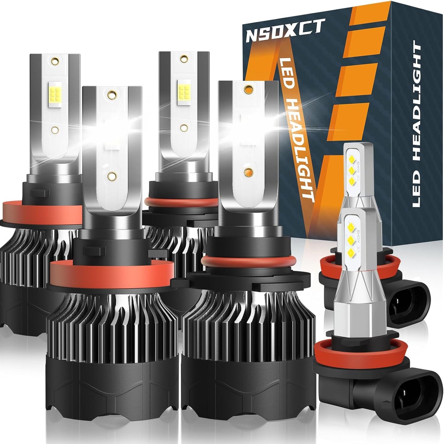 Fit For Ford F250 F350 F450 F550 (2005-2020) Led Headlight Bulbs, 9008 High Beam+9008 Low Beam+9145 Fog Light LED Bulbs, 6PCS