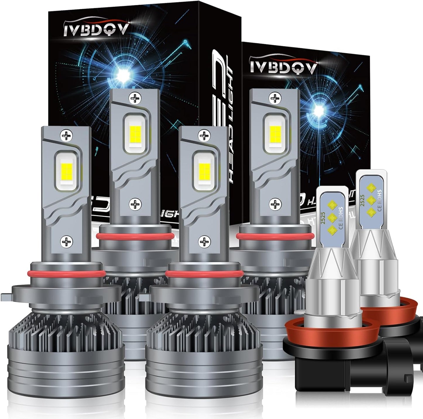 Fit (2001-2005) for TOYOTA RAV4 LED Headlight Bulbs,9003/H4 High Low Dual Beam+9006/9005/9145 fog light Led Bulbs 600% Brightness 200W 30000LM 6500K Cool White 4PCS