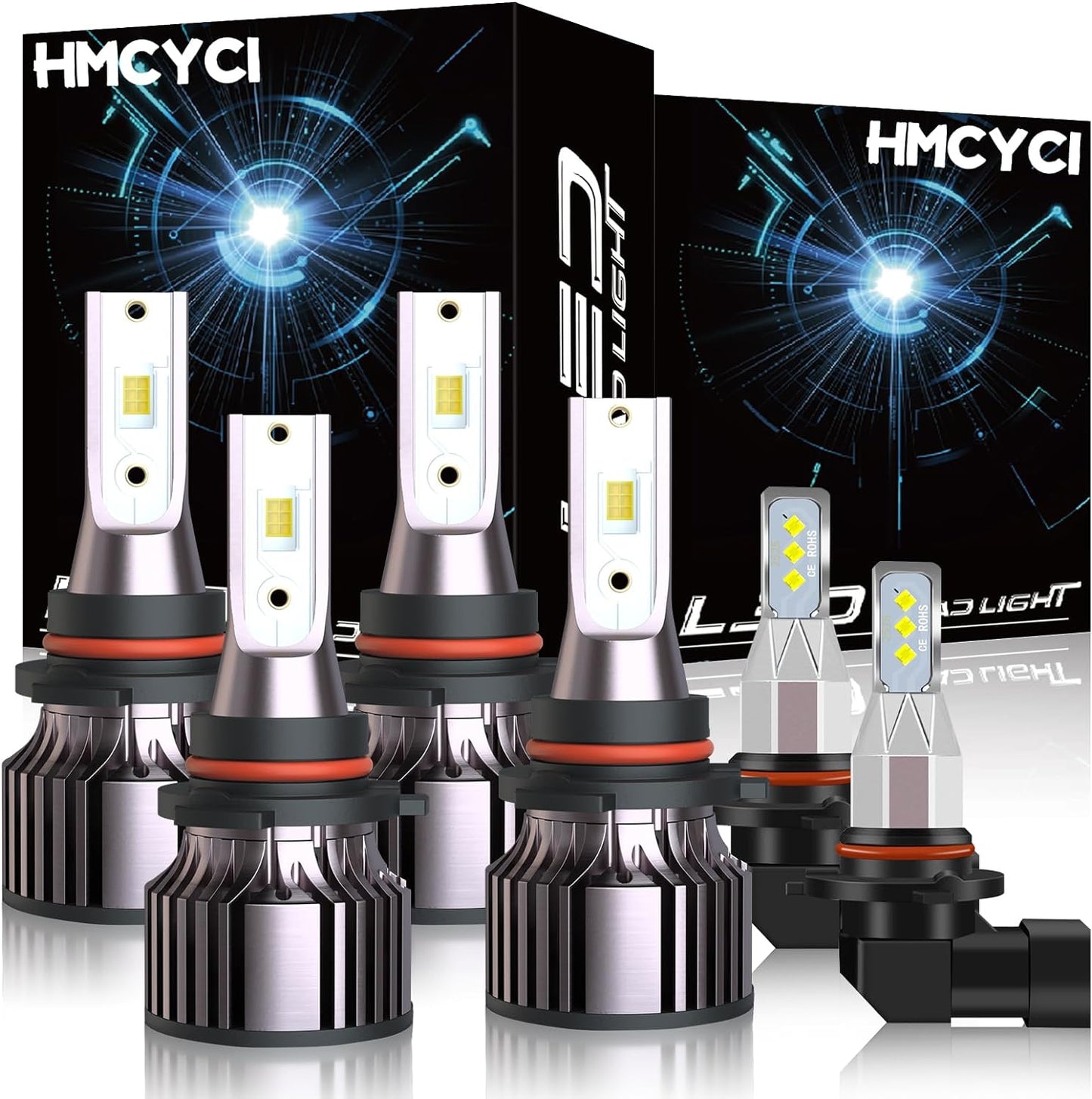 Fit For DODGE RAM 1500 2500 3500 2-Headlamps(2009-2012) 9008 High/Low Beam LED Headlight Bulbs + 9145 LED Fog Light Bulbs,6500K Cool White Plug and Play,Pack of 4