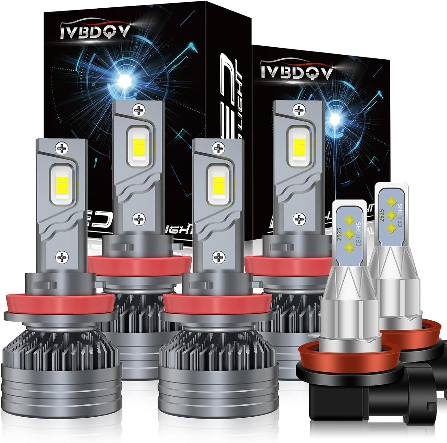 Fit (2005-2011) for TOYOTA TACOMA LED Headlight Bulbs,9003/H4 High Low Dual Beam+9145/9140/9005 fog light Led Bulbs 600% Brightness 200W 30000LM 6500K Cool White 4PCS