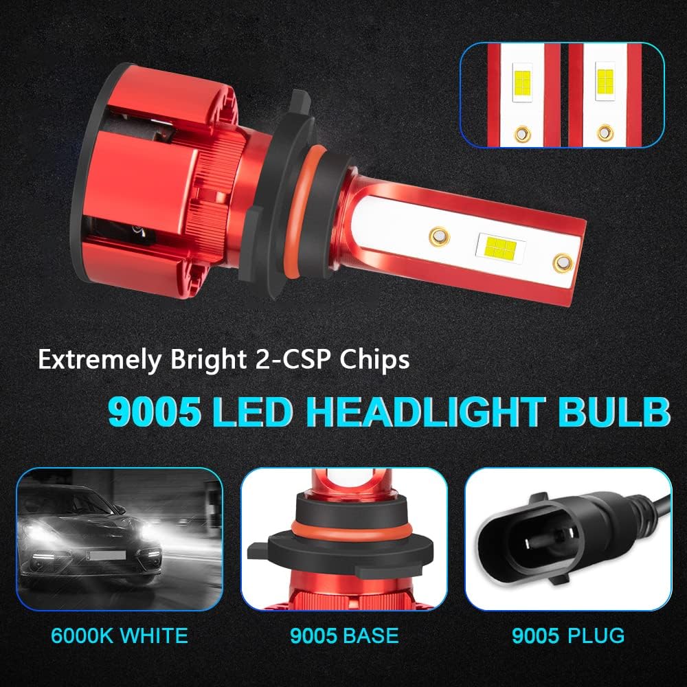 Fit for Acura MDX 2007-2013 LED Bulbs, 9005 LED Bulbs High Beam+D2S Hid Bulbs+H11 LED Fog Light Bulb, 6500K Cool White, 500% Super Bright, 6 Pcs Headlights Bulbs