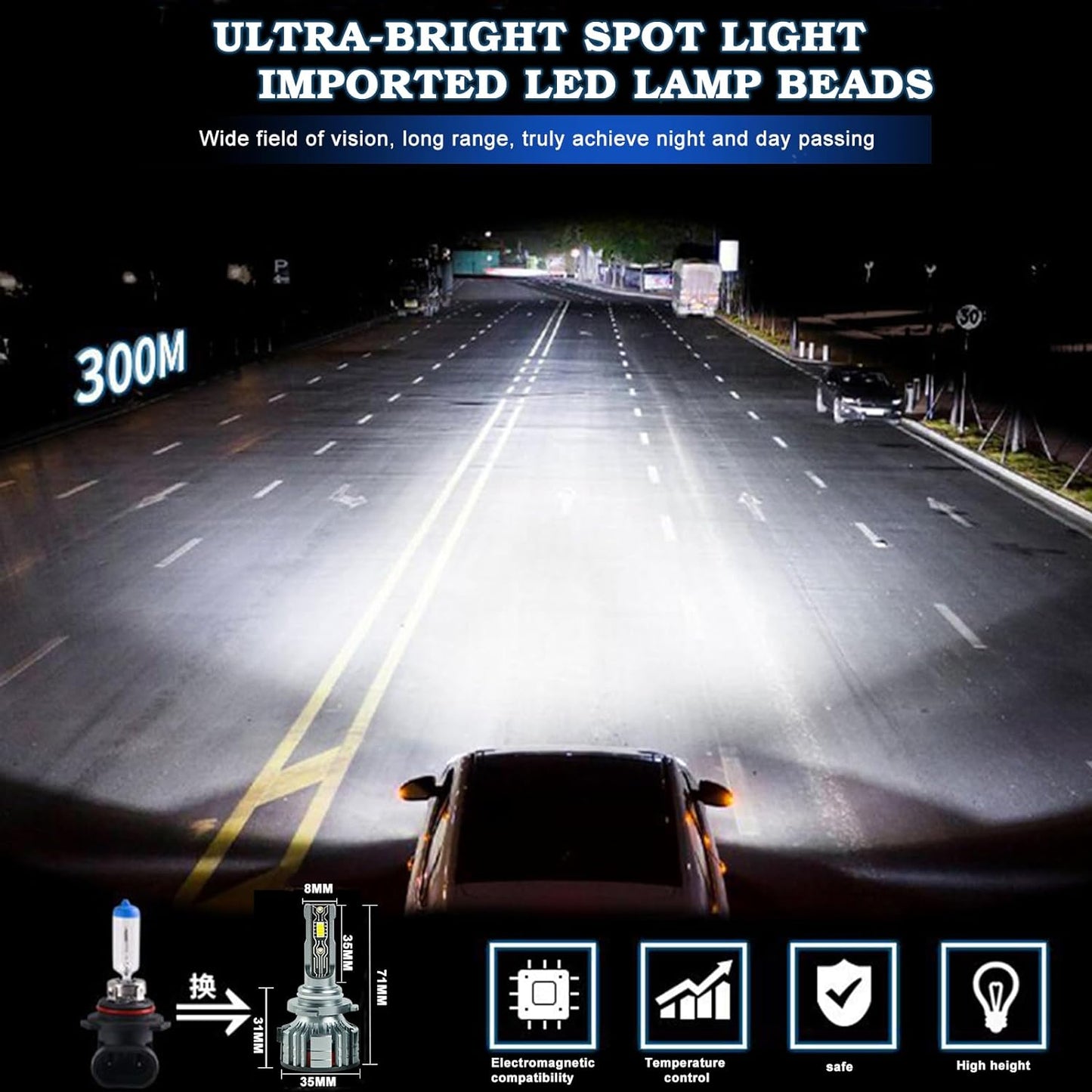 Fit For Ford Escape (2013-2016) LED Headlight Bulbs Combo,9005+H11 High/Low Beam + 9145/9140 Fog Lights,Super Bright 6500K Cool White, Plug and Play, Pack of 6