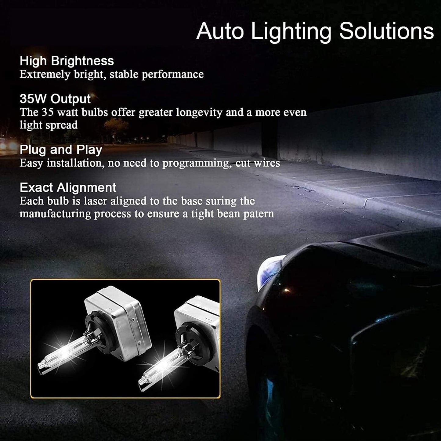 Fit For Cadillac Escalade 2007-2014 LED Bulbs, D1S Hid Bulb High Low Beam+9145/H10 LED Fog Light Bulbs, D1S Hid Headlights 6500K 36000LM, 4pcs D1S 9145 Light Bulbs