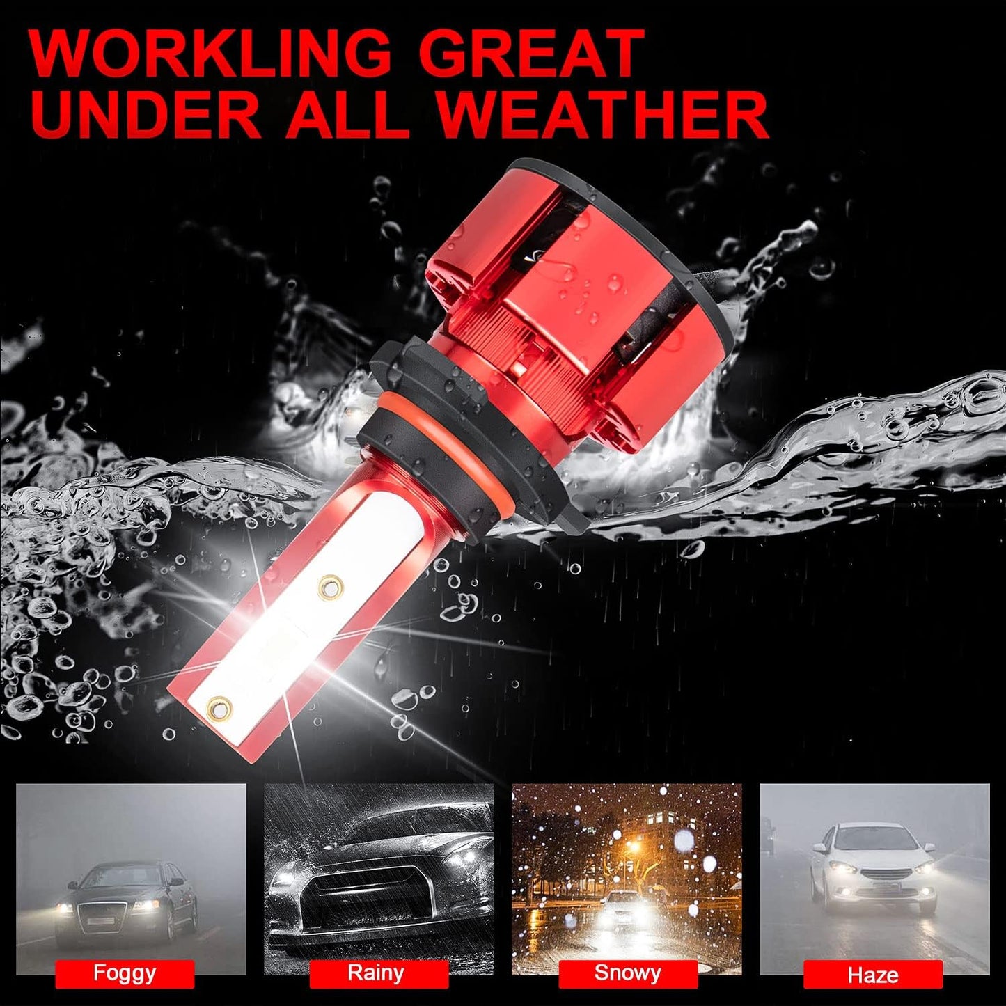 Fit For Chevy Avalanche 1500 2500 2002-2005 Led Headlight Bulbs, 9005 9006 Led Headlights Hi&Lo Beam+9145 led Fog Lights, 500% Brighter 6PCS 9005 9006 9145 Light Bulbs