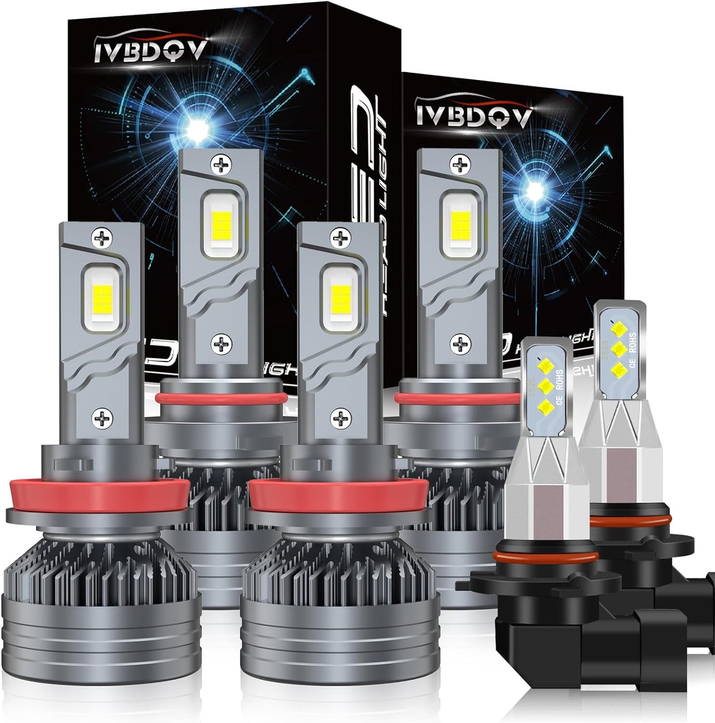 Fit (2000-2006) for TOYOTA TUNDRA LED Headlight Bulbs,9003/H4 High Low Dual Beam+9006/9005/9145 fog light Led Bulbs 600% Brightness 200W 30000LM 6500K Cool White 4PCS