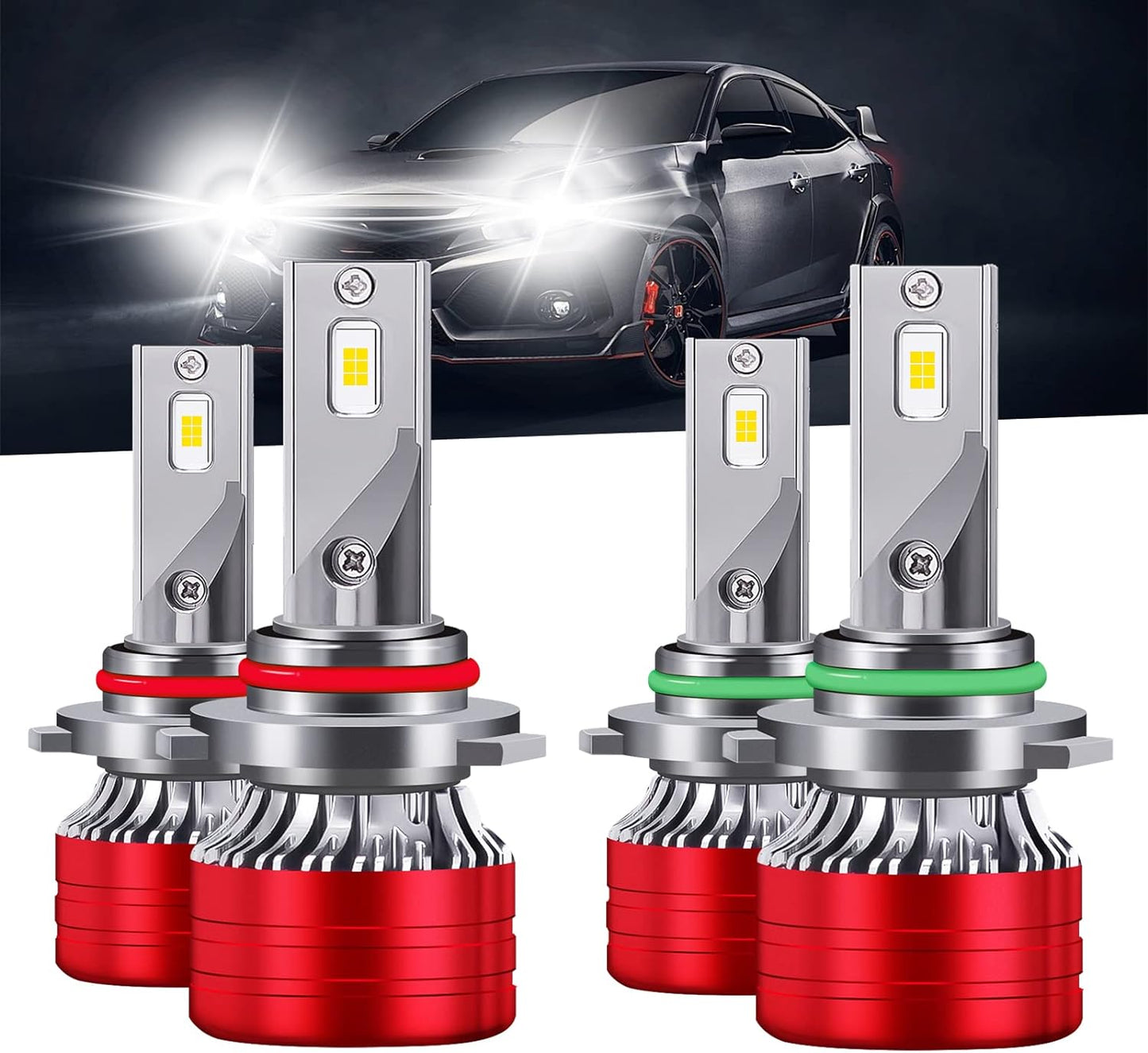 LED Bulbs Fit for Toyota tacoma (2016-2022), H9 High Beam+H11 Low Beam+H11 LED Fog Light Bulbs, 6000K Cool White 11000LM Super Bright, Pack of 6