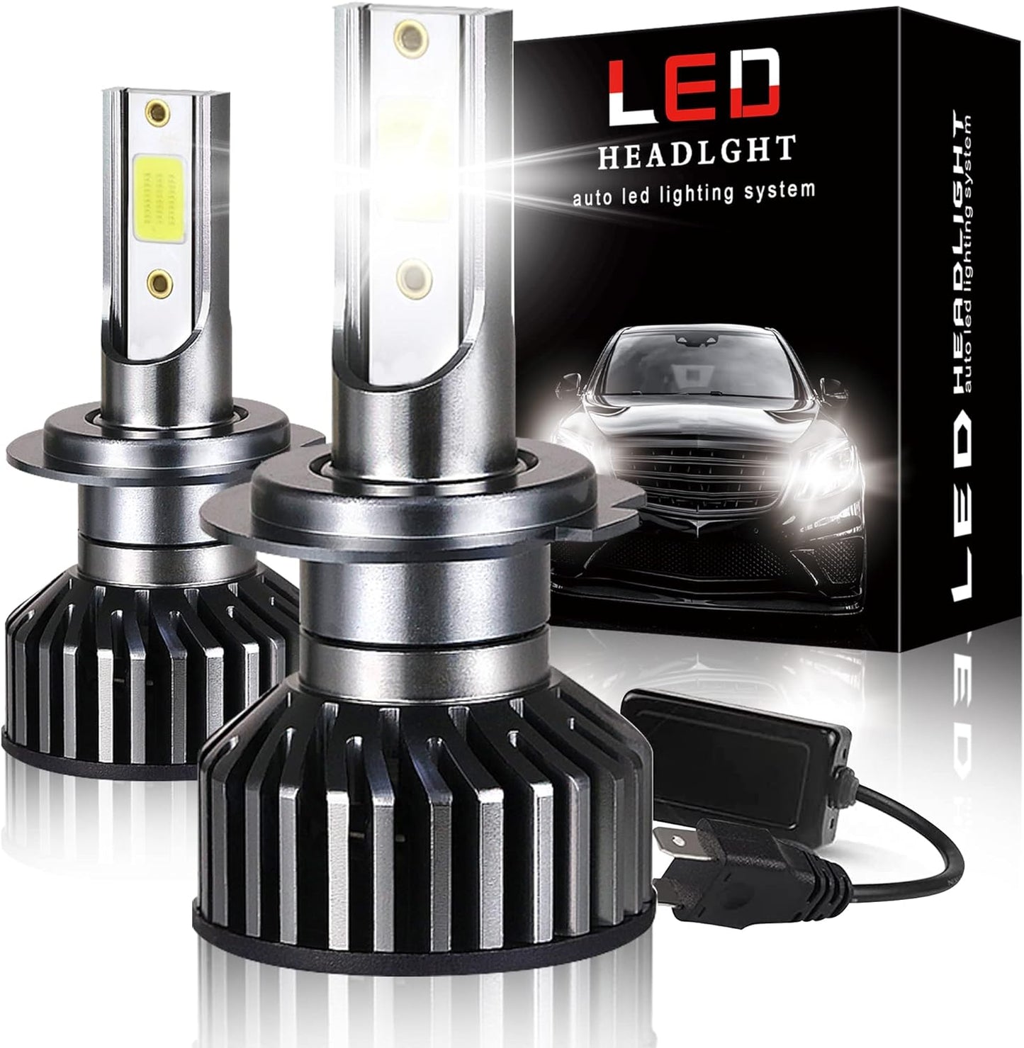 Fit for DODGE RAM 1500 2500 3500 (2002-2005) LED Bulbs 9007 High/Low Beam + 9006 LED Fog Light Bulbs Combo, 300% Brightness, 6000K Cool White, IP68 Waterproof Halogen Replacements, 4PCS