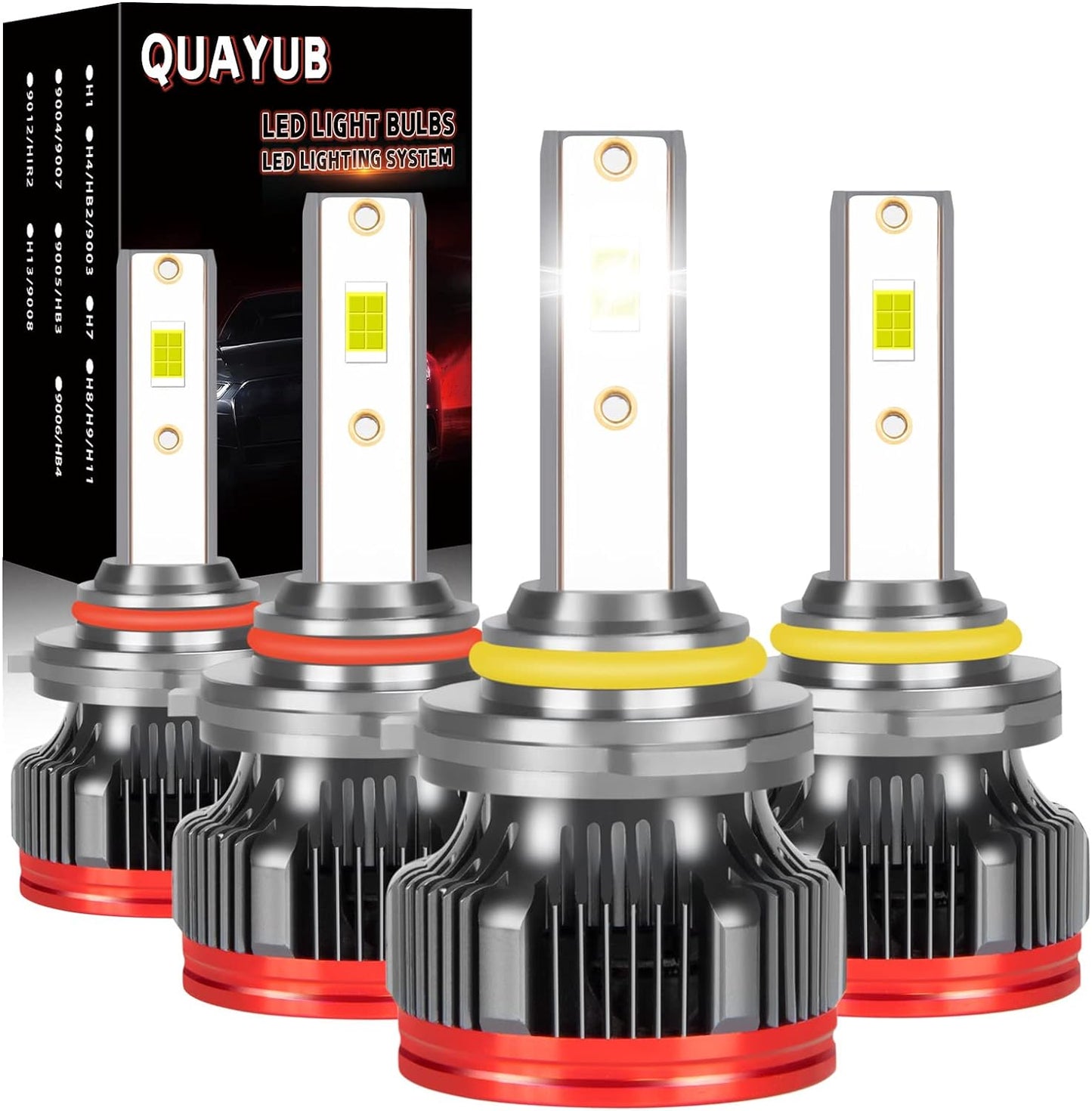 LED Bulbs Fit for Toyota tacoma (2016-2022), H9 High Beam+H11 Low Beam+H11 LED Fog Light Bulbs, 6000K Cool White 11000LM Super Bright, Pack of 6