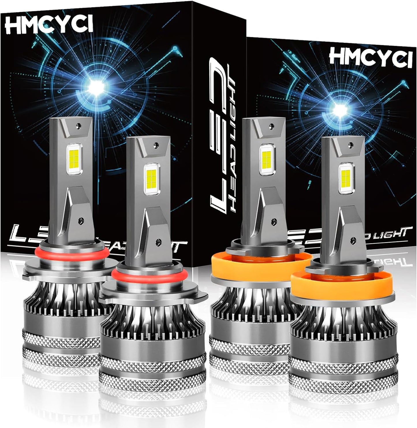 Fit For Chevy Suburban 1500 2500 (2007-2014) LED Headlight Bulbs, 9005 High Beam + H11 Low Beam + 5202 LED Fog Lights,Super Bright 6500k Cool White, Plug and Play, Pack of 6