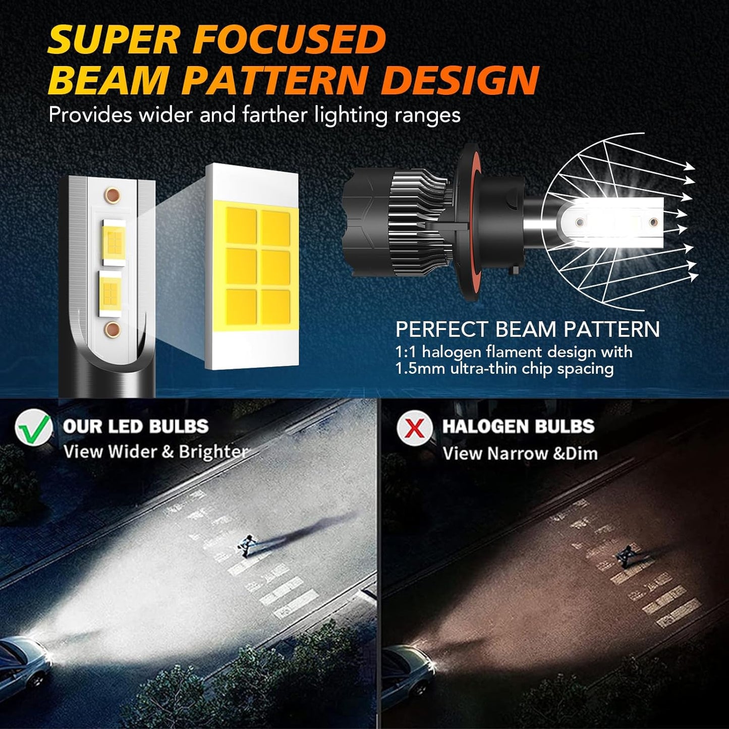 9008/H13 LED Headlight Bulbs Fit For Dodge Grand Caravan 2010, 500% Brightness 6000K Cool White Plug and Play 2 PCS 9008 High/Low Beam Led Bulbs + 2 PCS 5202 Led Fog Light Bulbs