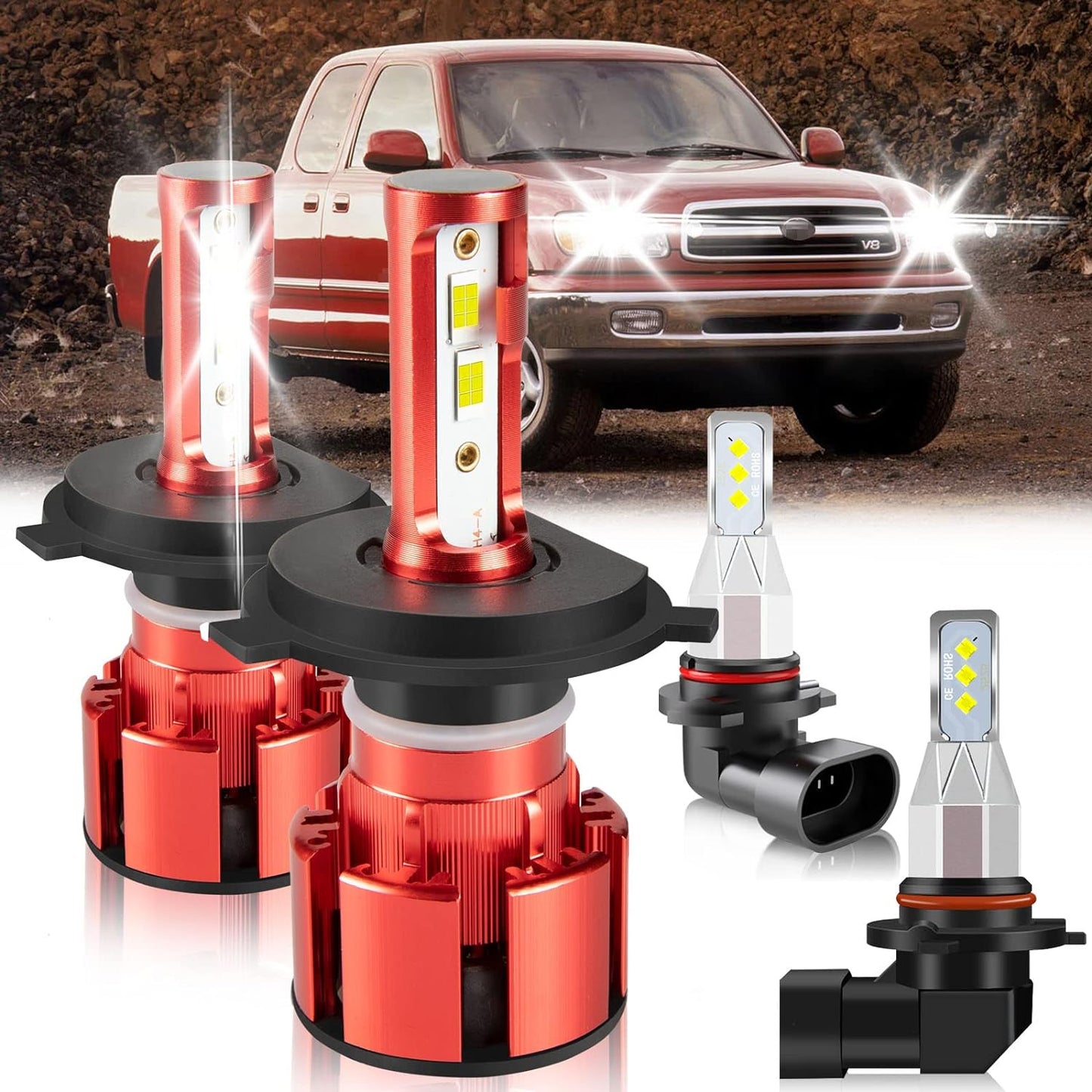 Fit for TOYOTA COROLLA 2009-2015 Led Lights, 500% Brightness 9005 9006 Light Bulbs High&Low Beam+H11 LED Fog Lights,6500K White 36000LM 9005 9006 Led Light Bulb, 6Pcs 9005 9006 H11 Led Bulbs