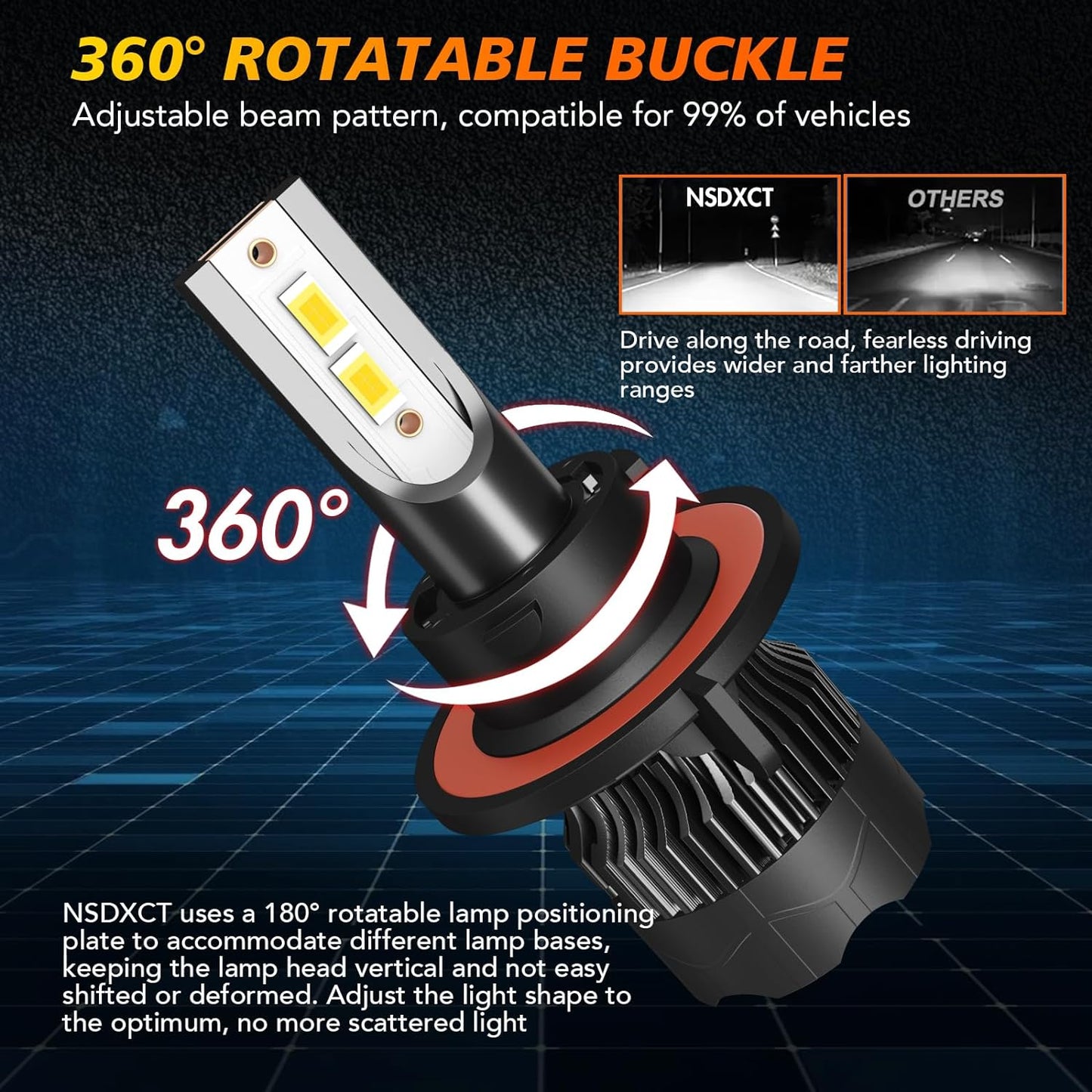 9008/H13 LED Headlight Bulbs Fit For Dodge Grand Caravan 2010, 500% Brightness 6000K Cool White Plug and Play 2 PCS 9008 High/Low Beam Led Bulbs + 2 PCS 5202 Led Fog Light Bulbs