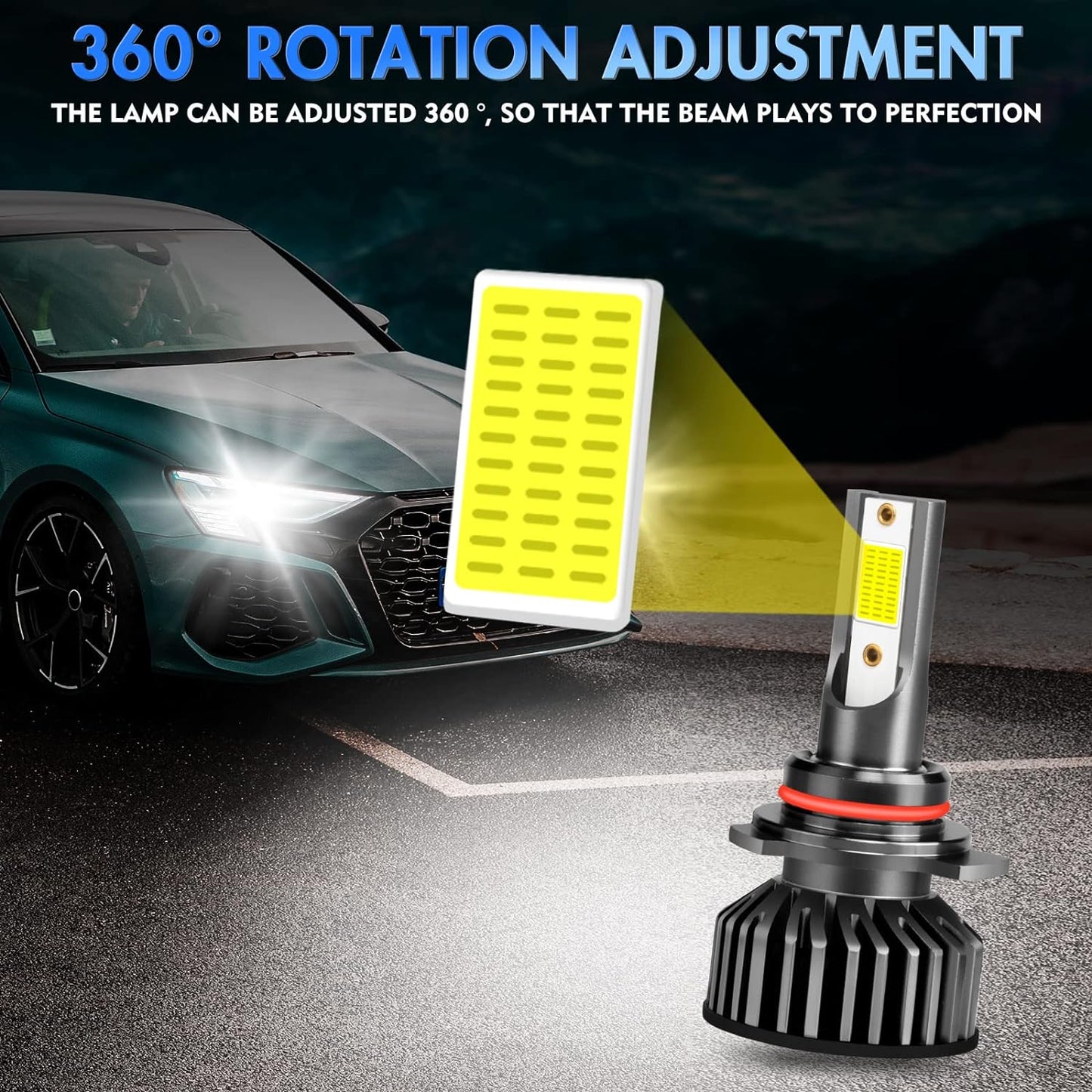 Fit for Chevy Silverado 1500 2500 3500 HD 1994-2006 LED Headlight Bulbs, 9005/HB3 High Beam + 9006/HB4 Low Beam LED Bulb Kit, 60W 28000LM 6000K White Super Bright, Pack of 4