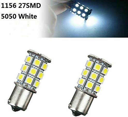 SHENKENUO 2PCS Troy-Bilt lawn tractor light bulbs 1141, 1156, 2056 led Cool White / 27 LED