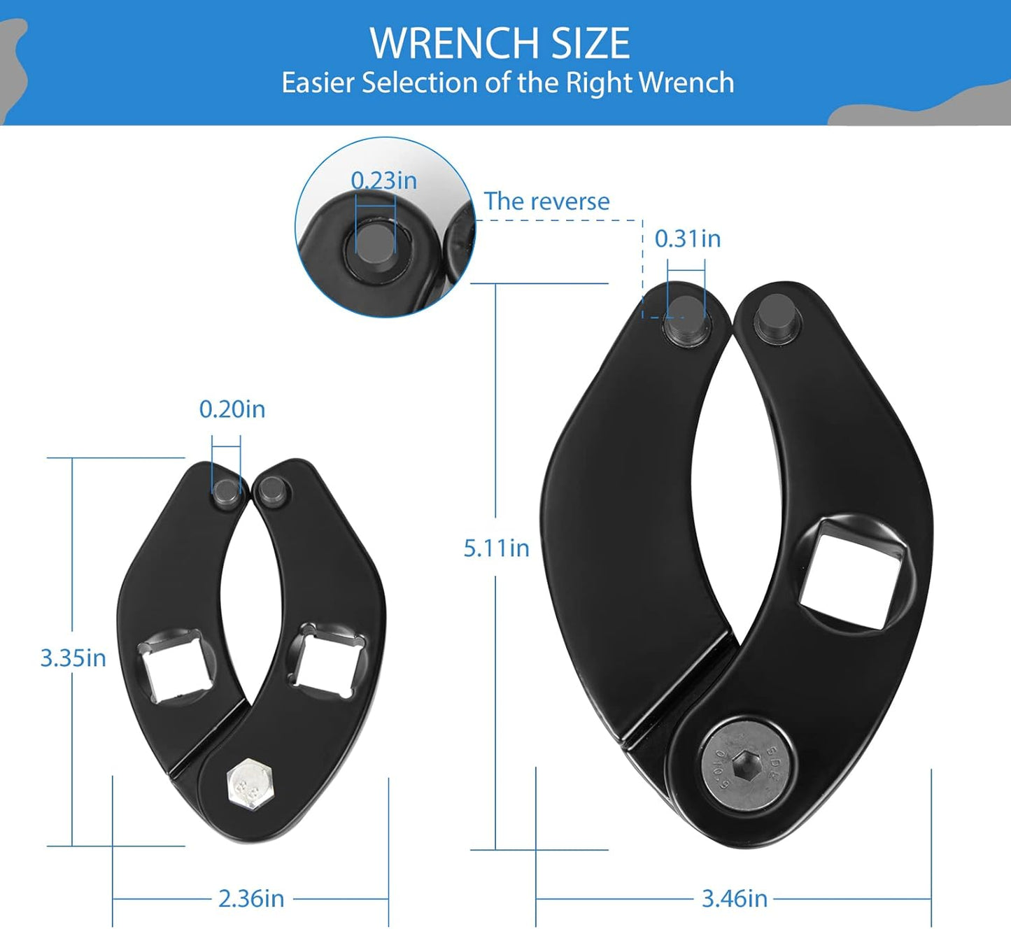 SHENKENUO 1226 & 7463 Gland Nut Wrench,1.2'' - 6''Adjustable Universal Hydraulic Cylinder Spanner Wrench,for Hydraulic Cylinders of Automobiles, Motorcycles and Loaders.etc,2 Pcs
