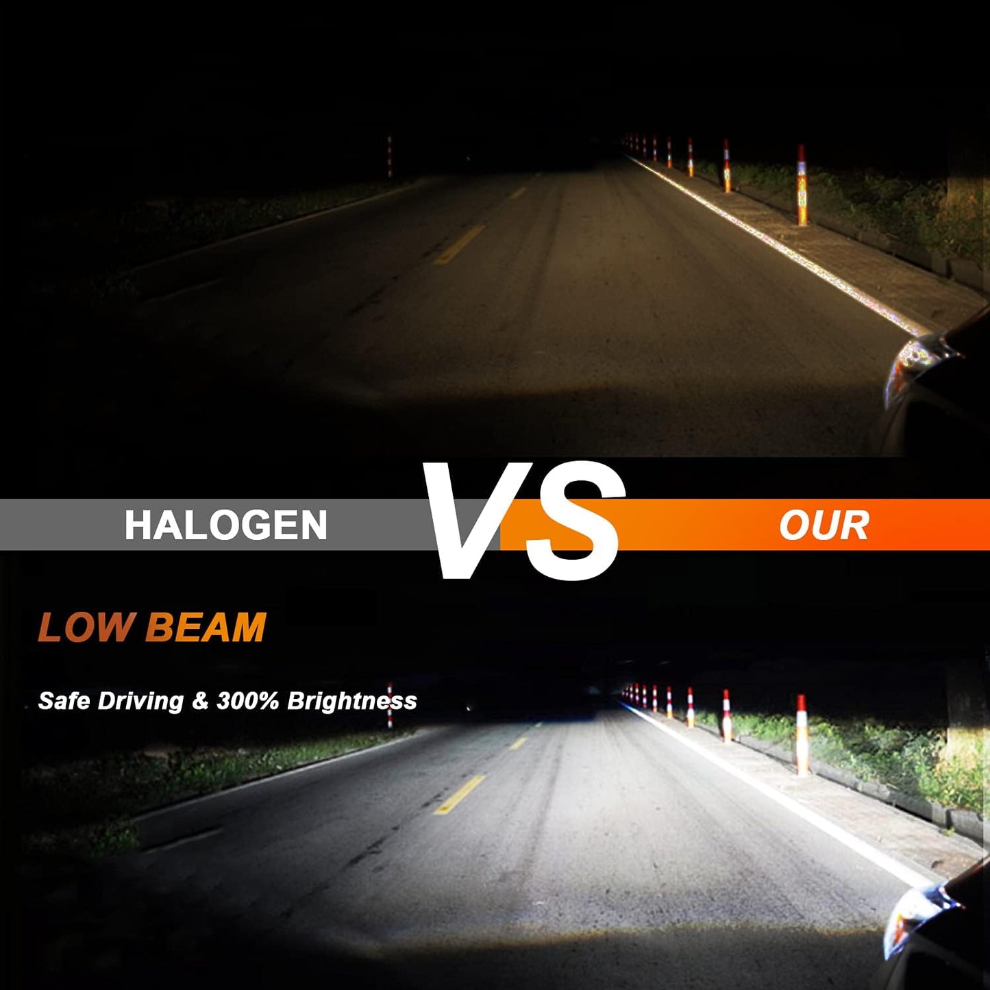 Fit for Nissan Versa (2007-2017) LED Bulbs Combo H4 High/Low Beam + H11 Fog Light LED Bulbs, 6000K Cool White LED Headlamps, Easy Installation Halogen Replacements, Pack of 4