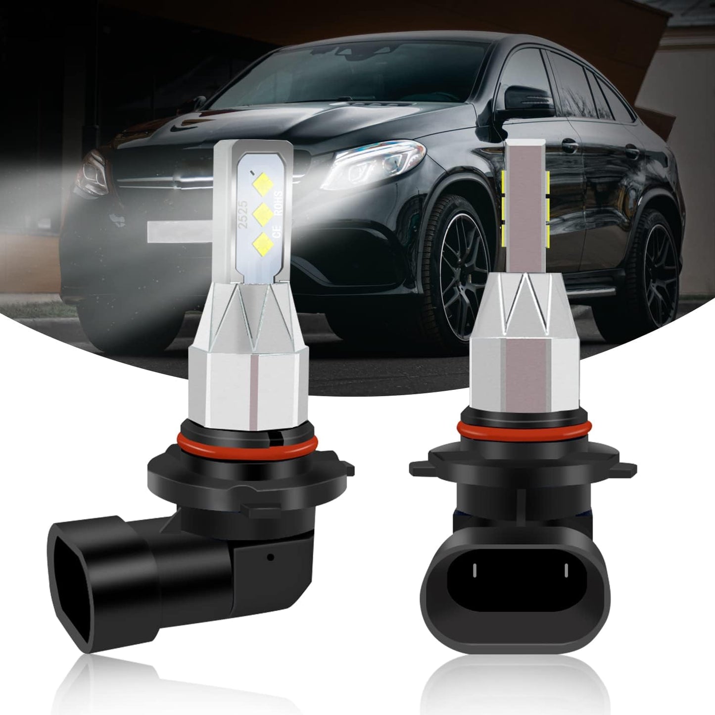 Led Headlights Bulbs Combo Fit for Chevy Silverado 1500 2500 3500 HD (2007-2015), 9005 High Beam + H11 Low Beam + 5202 Fog Lights,Super Bright 6500k Cool White, Plug and Play, Pack of 6