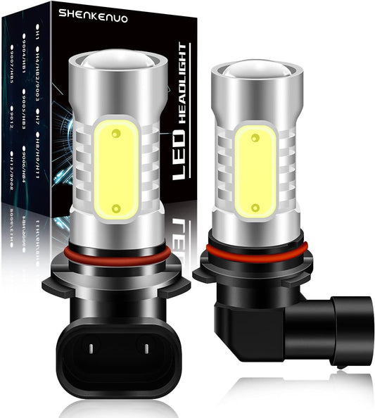 SHENKENUO H10/9145 LED Fog Light Bulbs, 6000K Cool White 9140/9045/9040 COB Chips, 360-degree Illumination,IP68 Waterproof ，Pack of 2