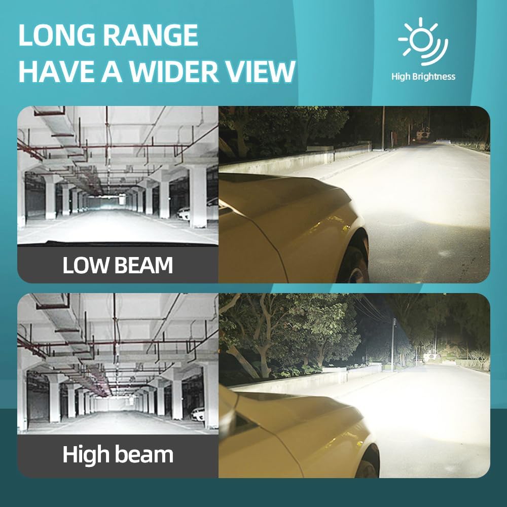 Fit for Dodge Ram 2019-2022 Led Headlight Bulbs. 9005 H11 led headlights High& Low Beam+H11 LED Fog Light, 800% Super Bright 9005 H11 Light Bulbs, 6500K Plug and Play 9005 H11 Led Lights 6pcs