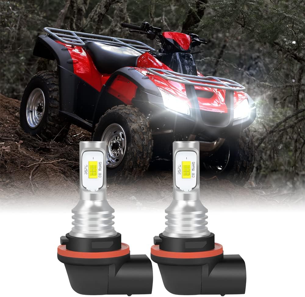 Fit For Honda Rancher TRX420 TRX500 2014-2022 LED Headlight Bulbs,34901-HR3-A21 ATV UTV Accessories,6000K Cool White,2pcs led bulbs