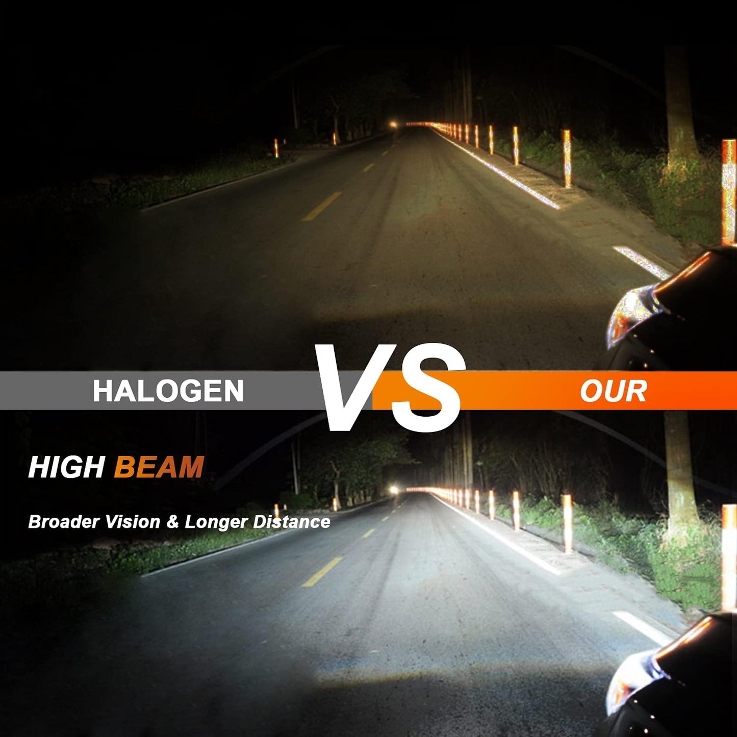 Fit for Nissan Versa (2007-2017) LED Bulbs Combo H4 High/Low Beam + H11 Fog Light LED Bulbs, 6000K Cool White LED Headlamps, Easy Installation Halogen Replacements, Pack of 4