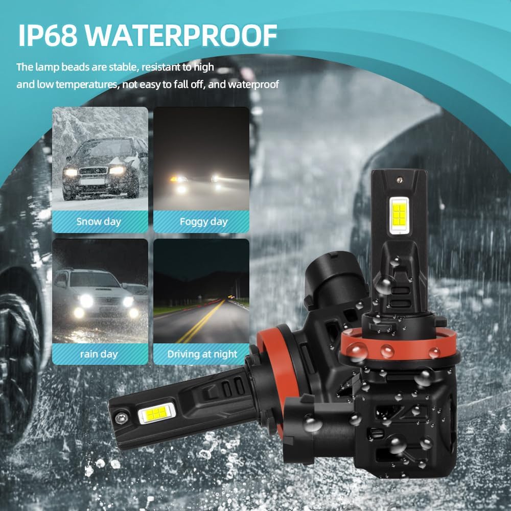 fit for Nissan Rogue 2014-2020 Led Headlight Bulbs, H9 H11 led headlights High&Low Beam+H11 Led Fog Lights, 800% Super Bright H9 H11 Light Bulbs, IP68 waterproof H9 H11 Led Lights 6pcs