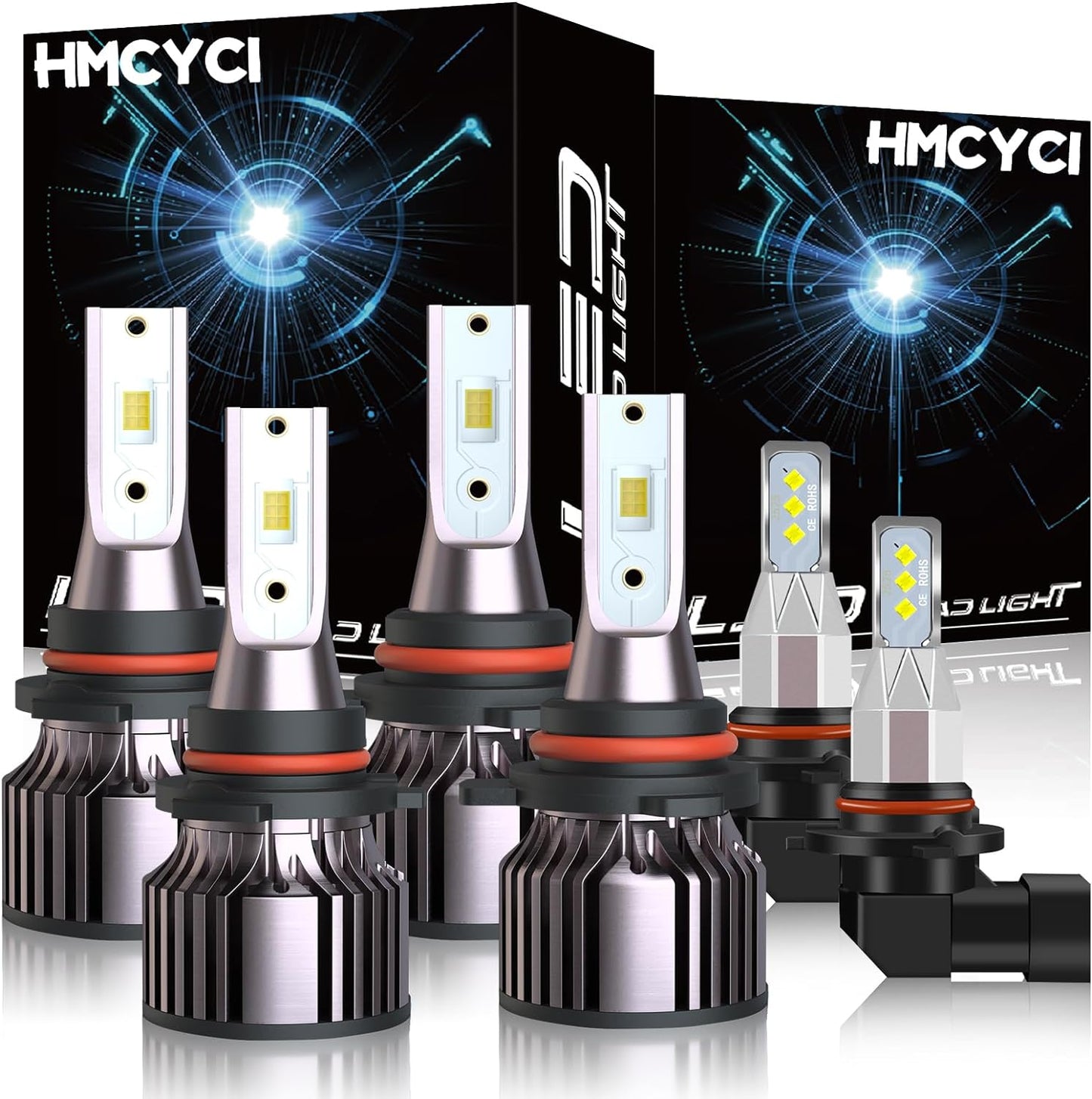 Fit For DODGE RAM 1500 2500 3500 2-Headlamps(2009-2012) 9008 High/Low Beam LED Headlight Bulbs + 9145 LED Fog Light Bulbs,6500K Cool White Plug and Play，Pack of 4