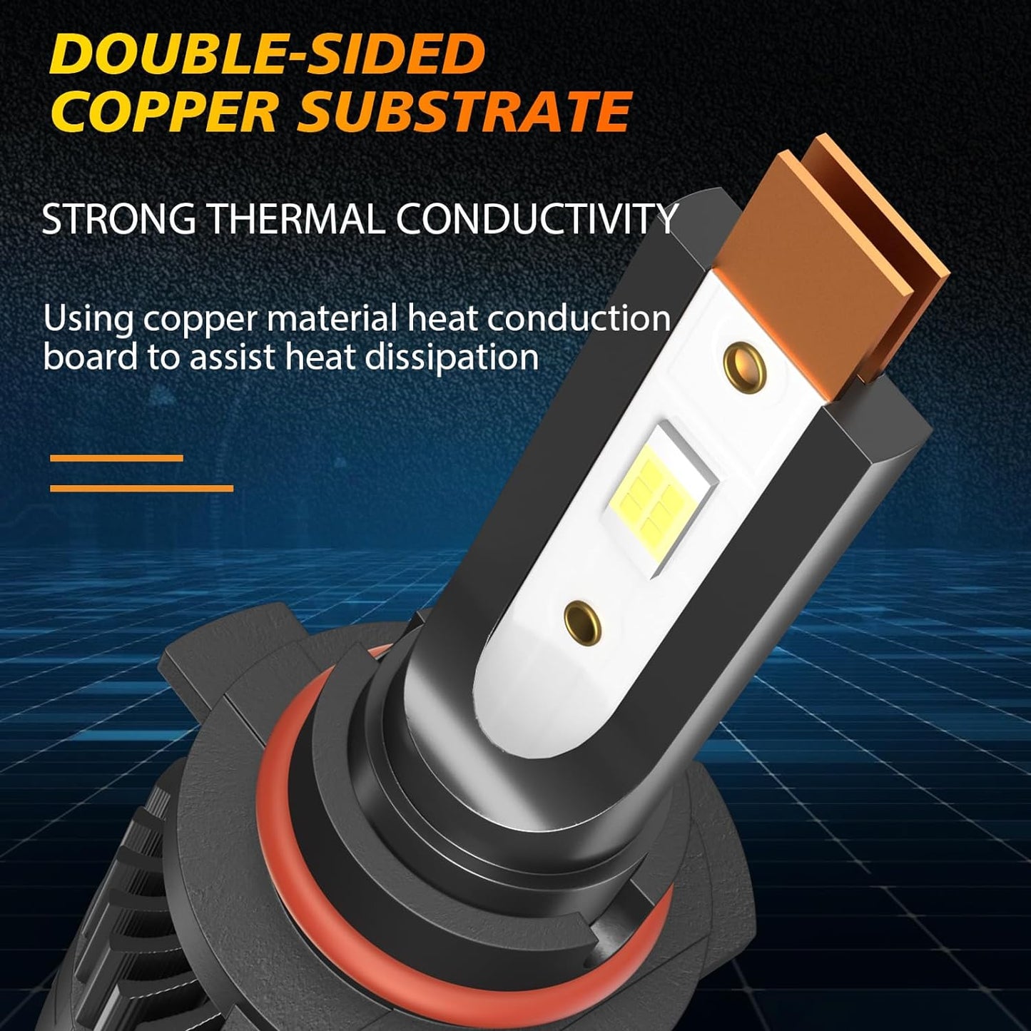 Fit for Jeep Grand Cherokee (2011 2012 2013) 9005+H11 High/Low Beam LED Headlight Bulbs + 5202 LED Fog Light Bulbs, 1:1 Mini Size Led Bulbs 6500K Cool White Plug and Play, 6PCS