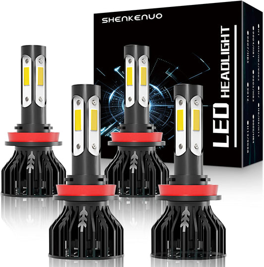 SHENKENUO Fit For FORD TRANSIT CONNECT (2015-2020) H9+H11 High/Low Beam LED Headlight Bulbs,Pack of 4